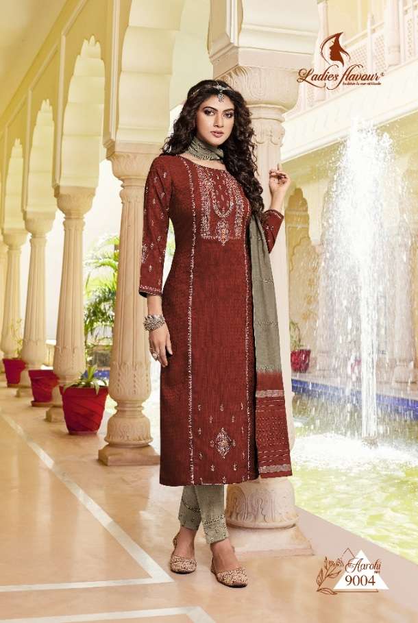 Ladies Flavour Aarohi Vol 9 Heavy Chinon Kurta Pant Set On Wholesale