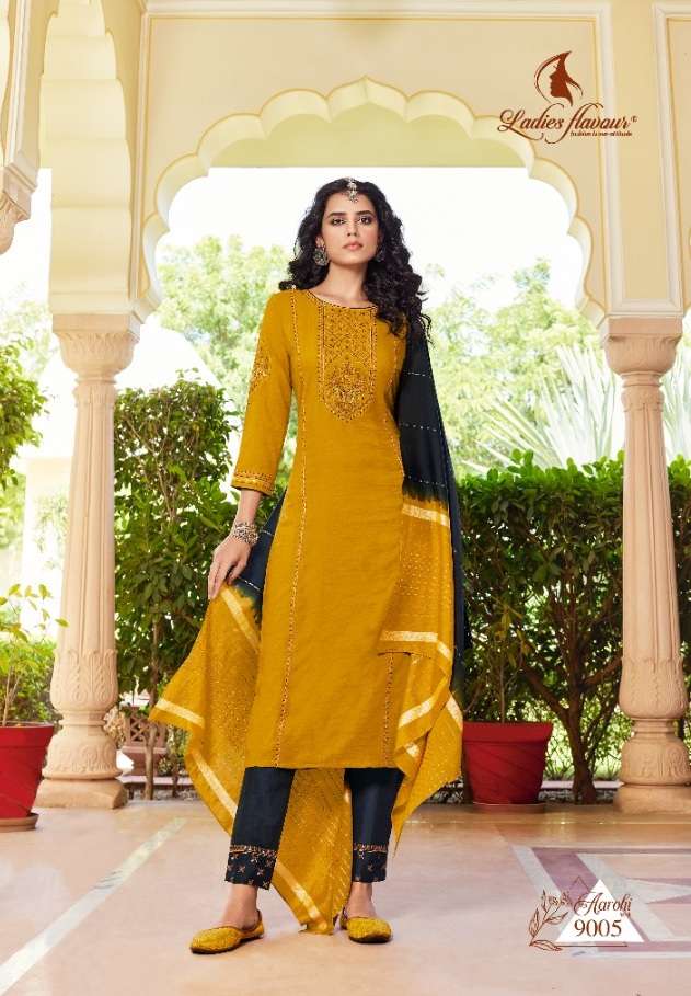 Ladies Flavour Aarohi Vol 9 Heavy Chinon Kurta Pant Set On Wholesale