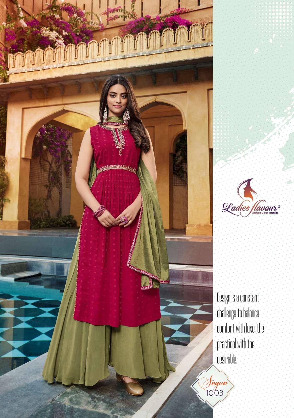 Ladies Flavour Sagun Party Wear Kurti With Bottom Dupatta On Wholesale