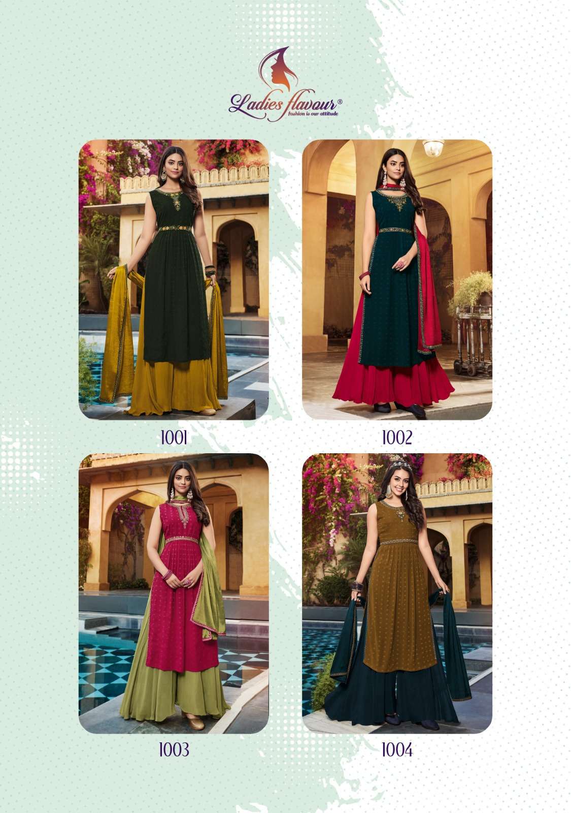 Ladies Flavour Sagun Party Wear Kurti With Bottom Dupatta On Wholesale