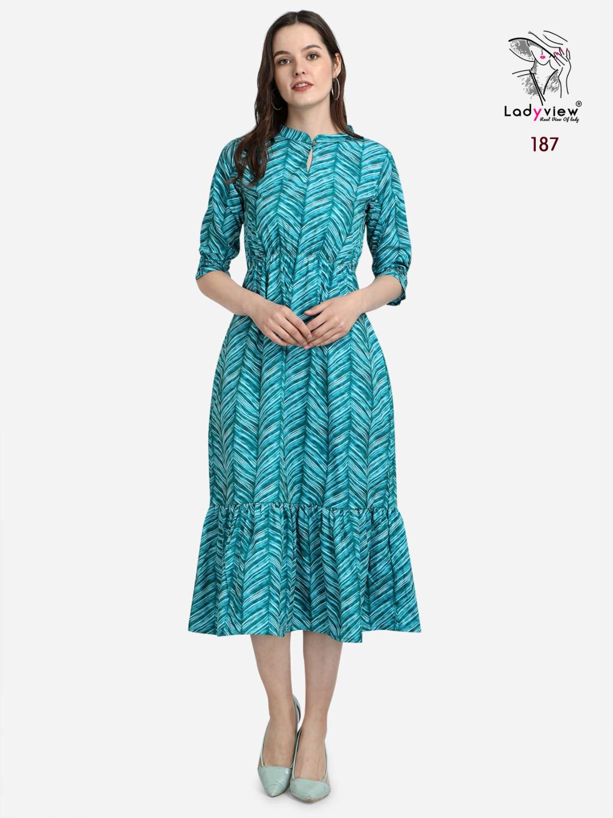Ladyview Meedee D.No.186 to 189 Designer Long Kurti On Wholesale