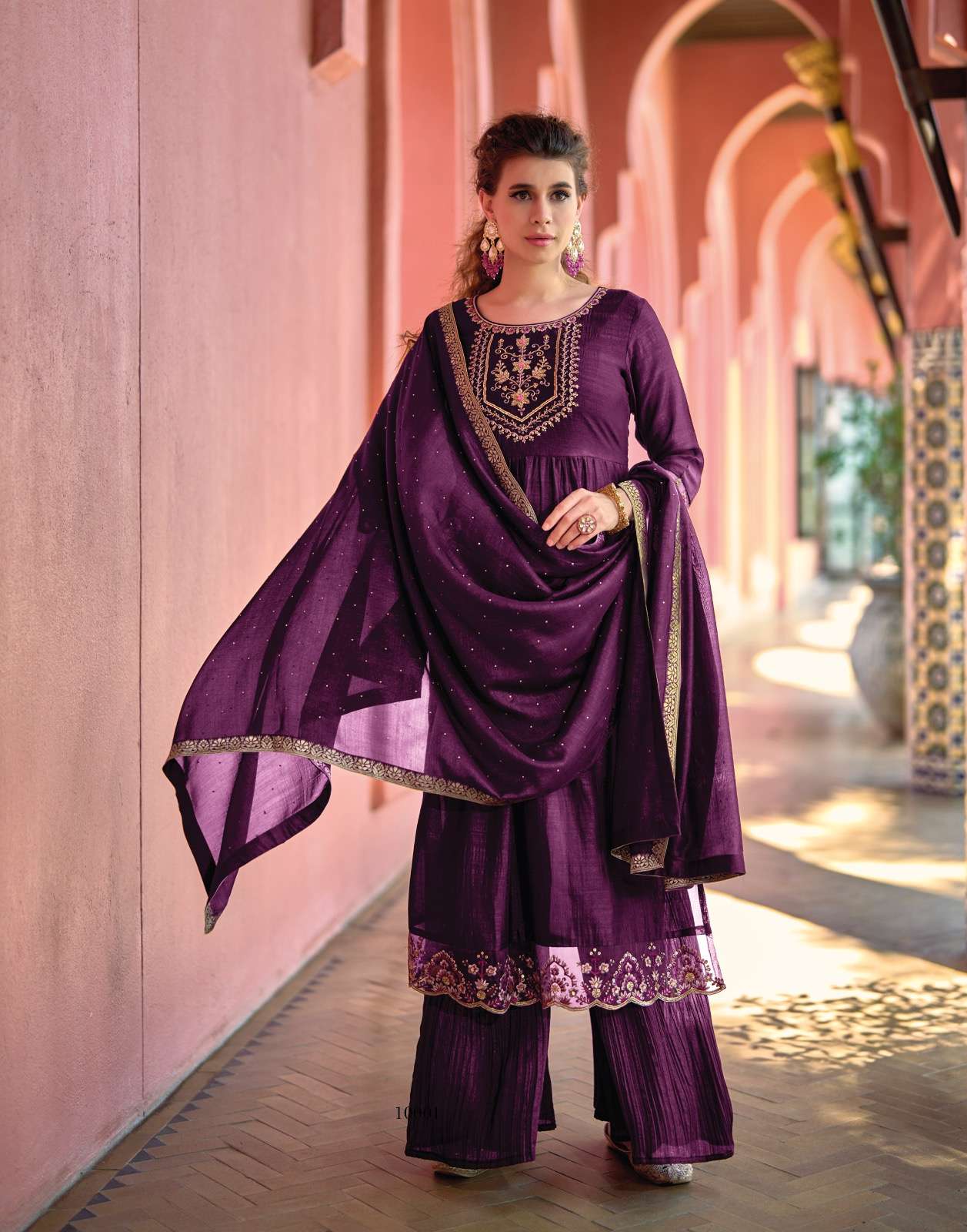 LILY & LALI Masakali Exclusive Premium Nyra Kurti With Crushed Super Silk Sharara On Wholesale