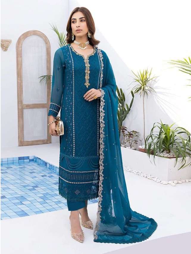 Mahnur Fashion Mahnur Vol-13 Heavy Georgette Salwar Suit On Wholesale