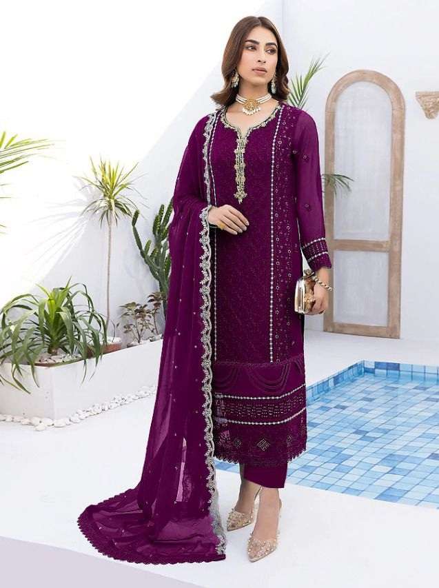 Mahnur Fashion Mahnur Vol-13 Heavy Georgette Salwar Suit On Wholesale