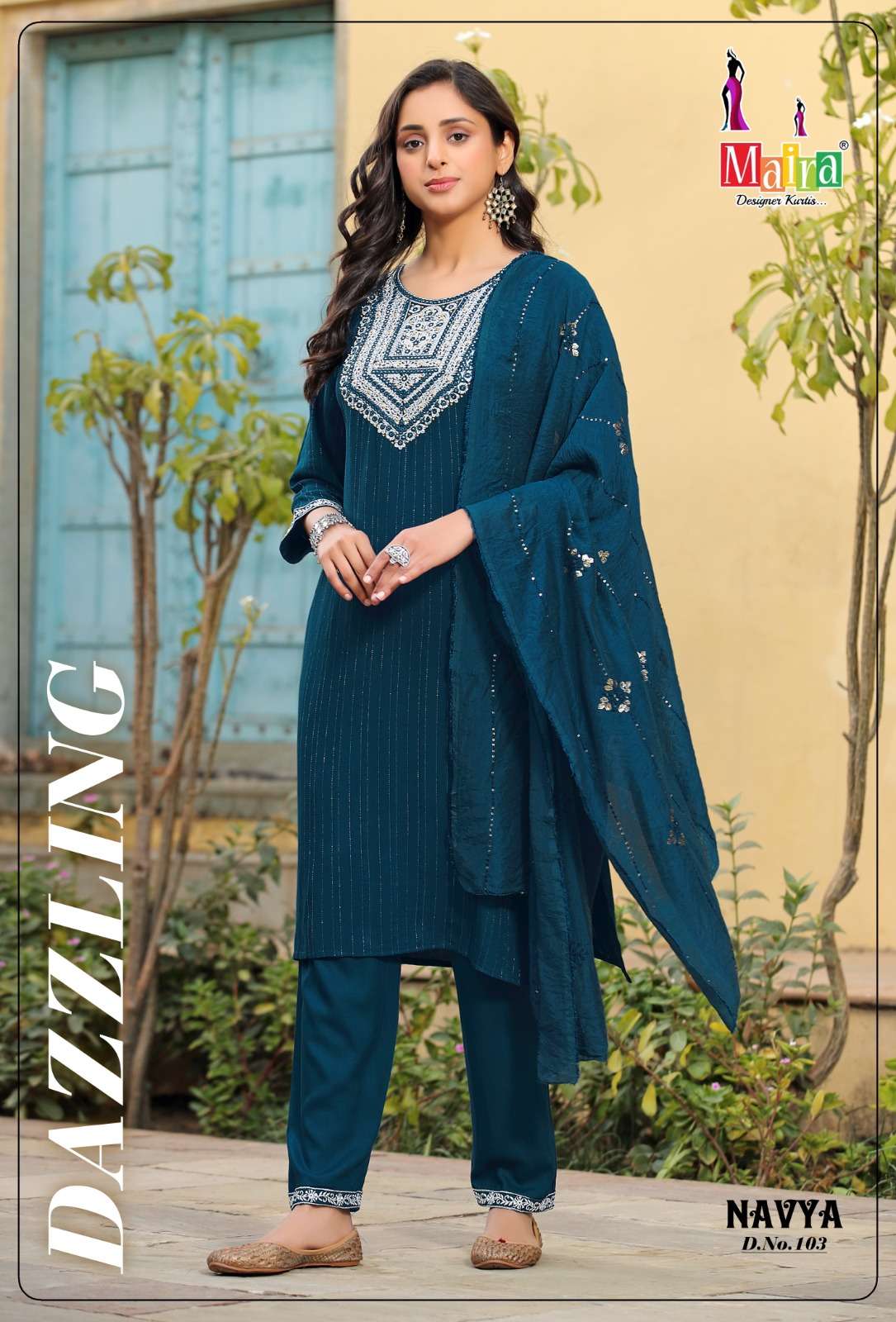 Maira Navya Vol 1 Heavy Fancy Viscose Bombay Material Kurti Pent With Dupatta On Wholesale