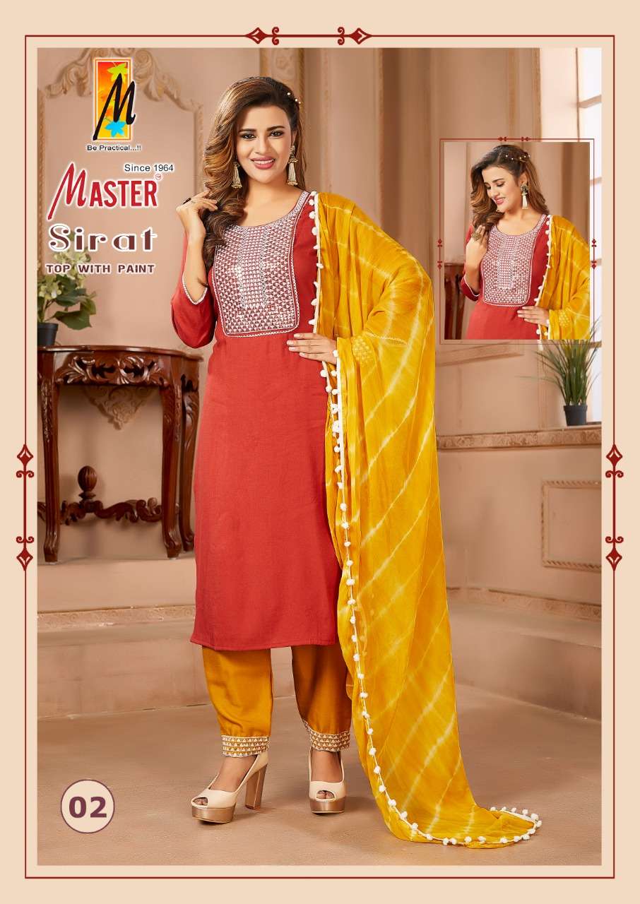Master Sirat Fancy Kurti Bottom With Dupatta On Wholesale