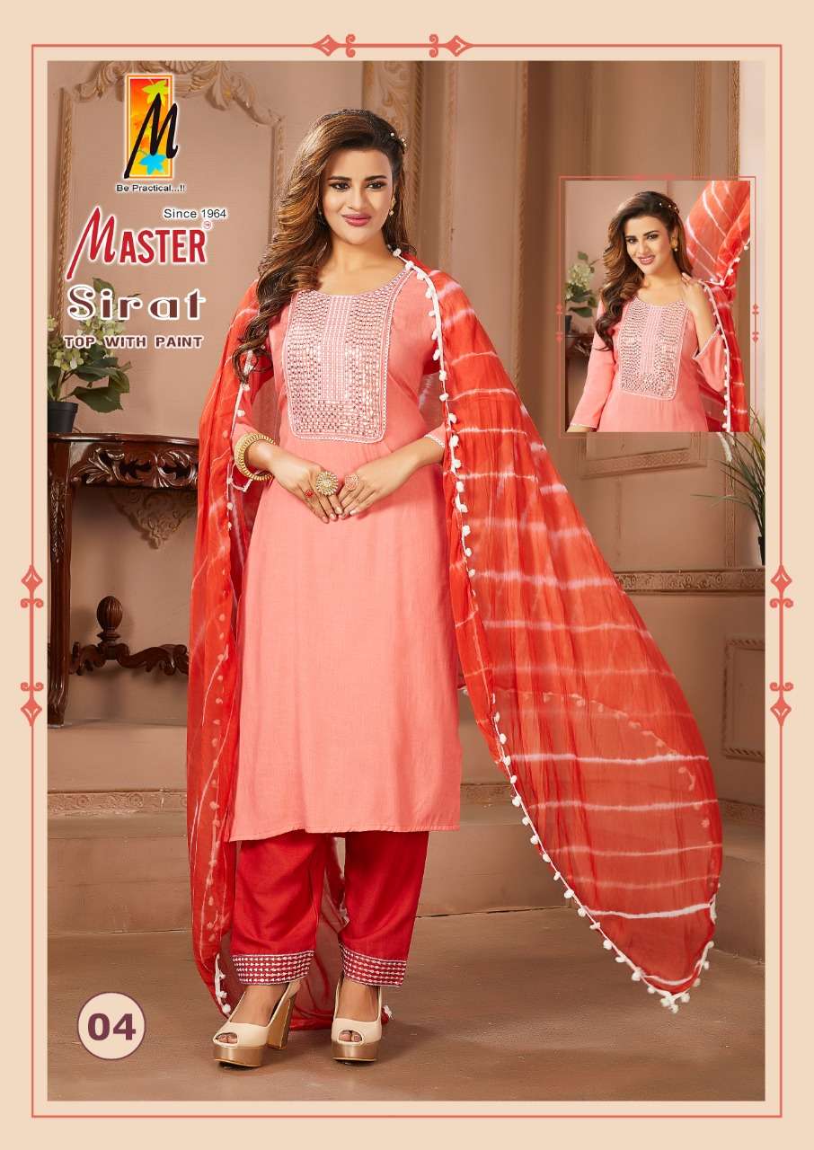 Master Sirat Fancy Kurti Bottom With Dupatta On Wholesale