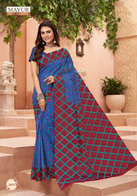 Mayur Vol 3  Chandani Pure Cotton Printed Fancy Saree On Wholesale