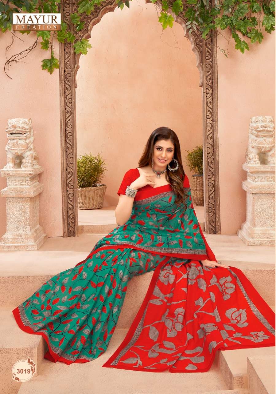 Mayur Vol 3  Chandani Pure Cotton Printed Fancy Saree On Wholesale