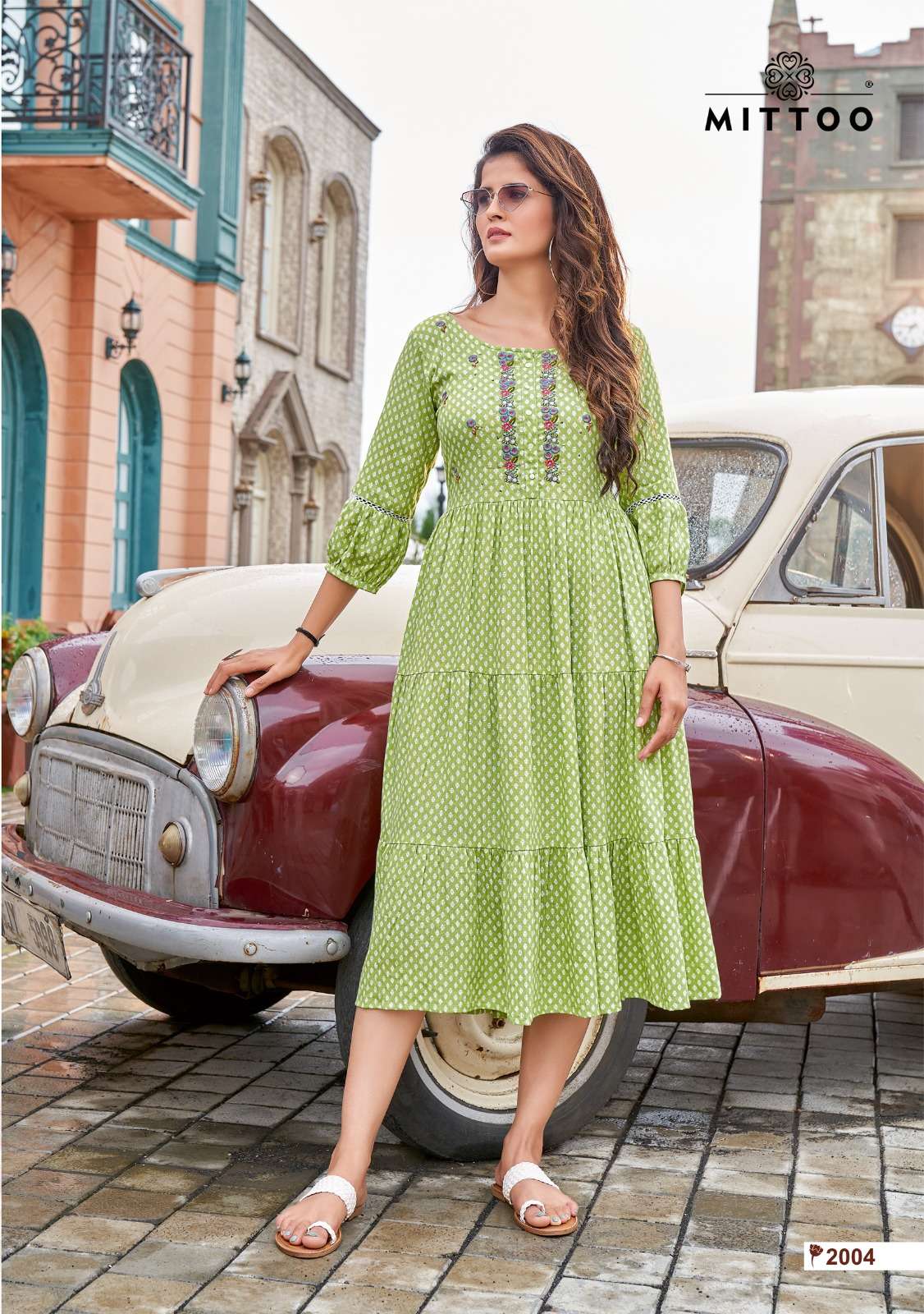 Mittoo Chaahat Wrinkle Rayon Print Kurti On wholesale