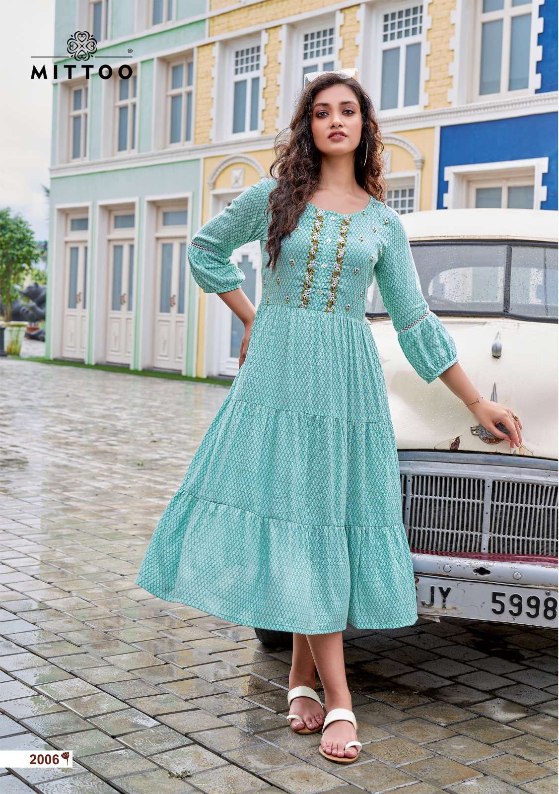 Mittoo Chaahat Wrinkle Rayon Print Kurti On wholesale