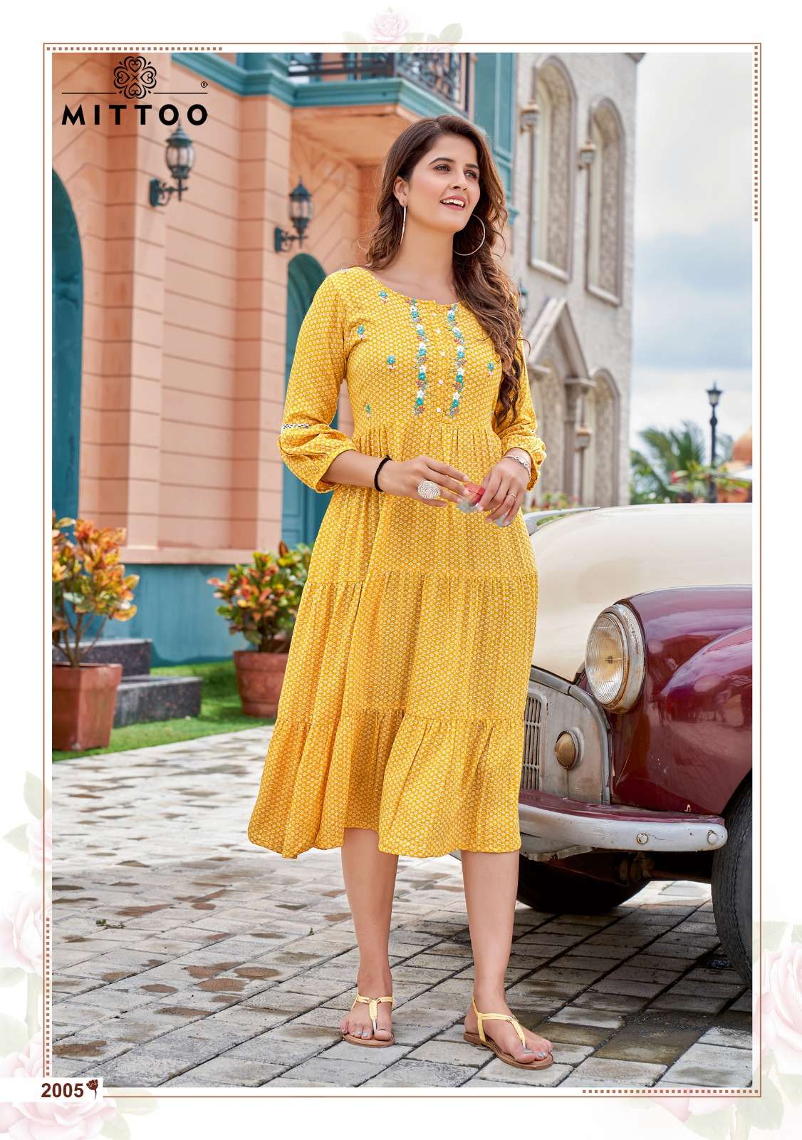 Mittoo Chaahat Wrinkle Rayon Print Kurti On wholesale