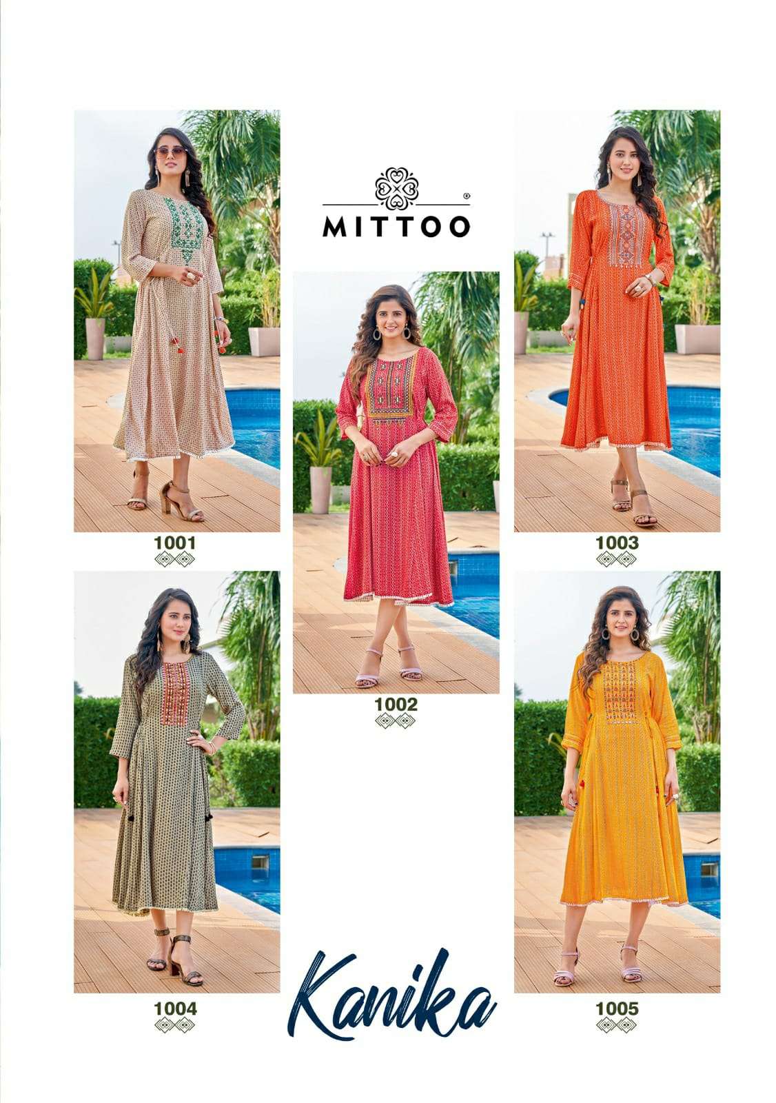 Mittoo Kanika  Rayon Wrinkle Print Thread Work And Handwork On Wholesale