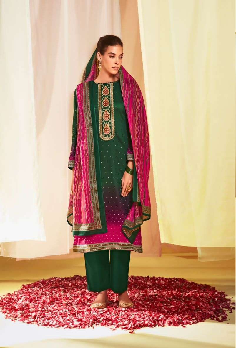 Mumtaz Arts Jash E Bandhani Vol 3 Pure Jam Satin Digital Print With Embroidery Work On Wholesale