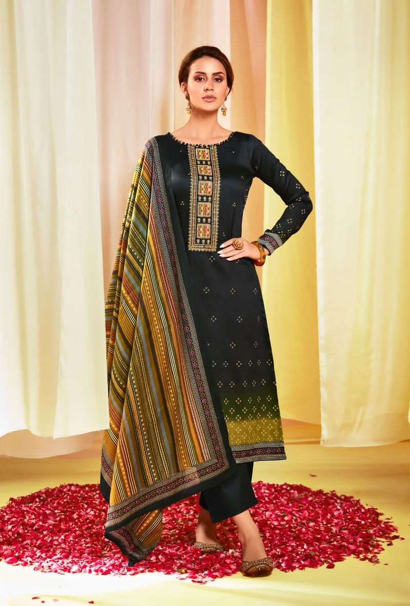 Mumtaz Arts Jash E Bandhani Vol 3 Pure Jam Satin Digital Print With Embroidery Work On Wholesale