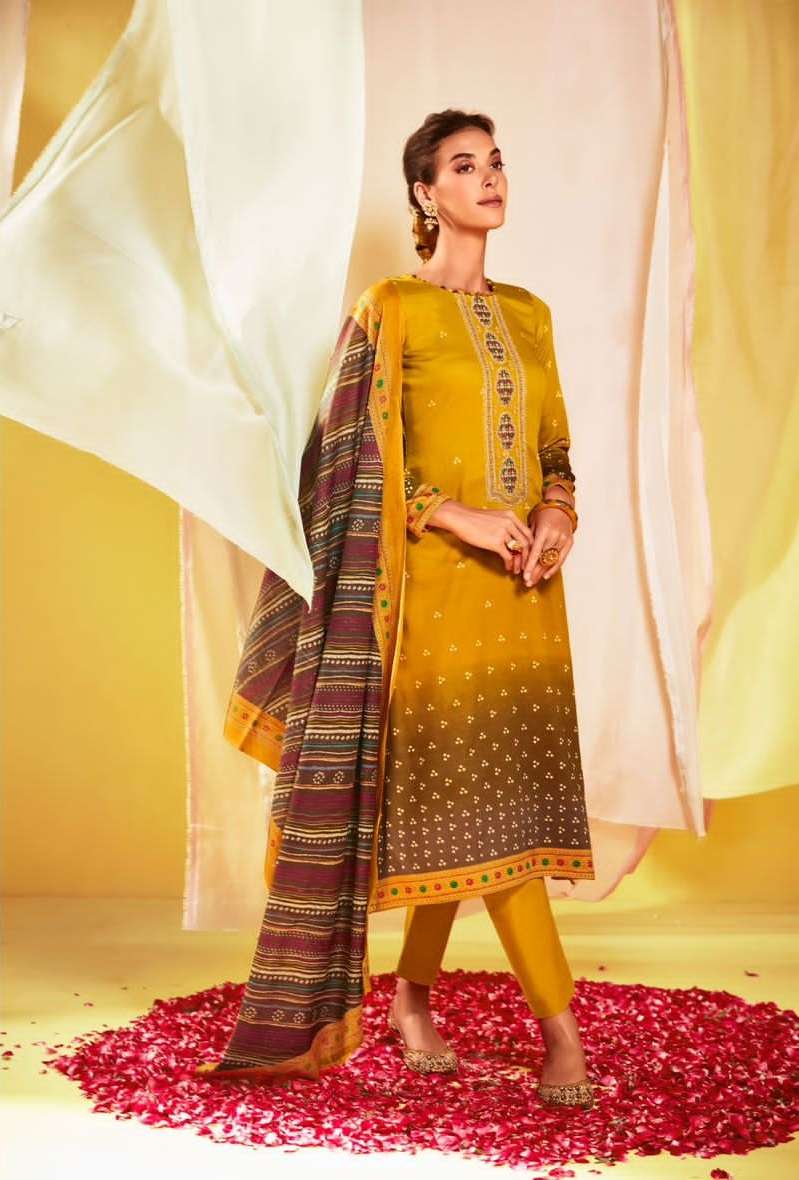 Mumtaz Arts Jash E Bandhani Vol 3 Pure Jam Satin Digital Print With Embroidery Work On Wholesale