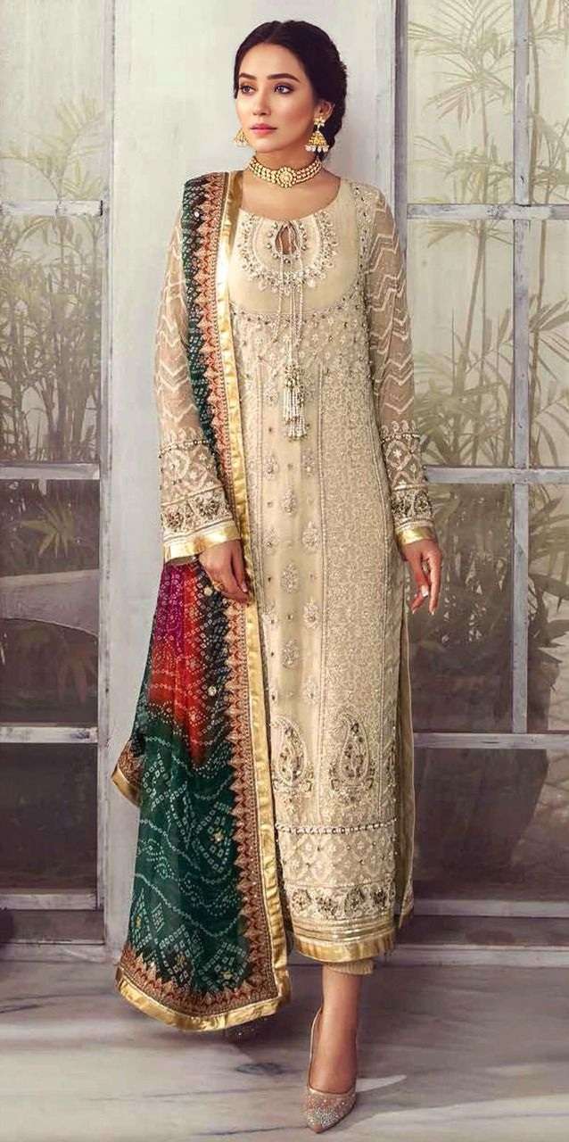 Mushq A Brand By Shraddha M 131 Heavy Fox Georgette Embroidered With Moti On Wholesale