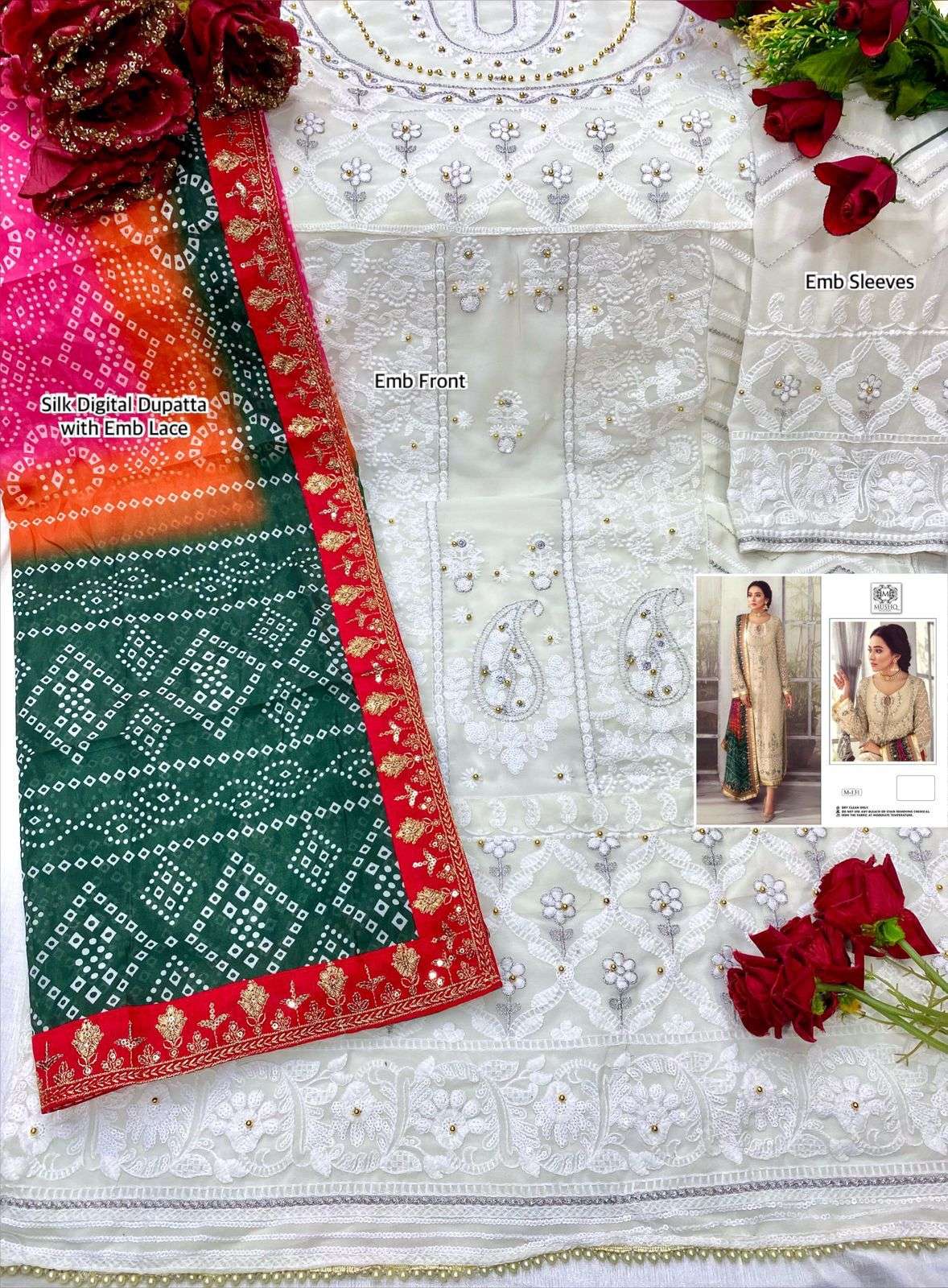 Mushq A Brand By Shraddha M 131 Heavy Fox Georgette Embroidered With Moti On Wholesale