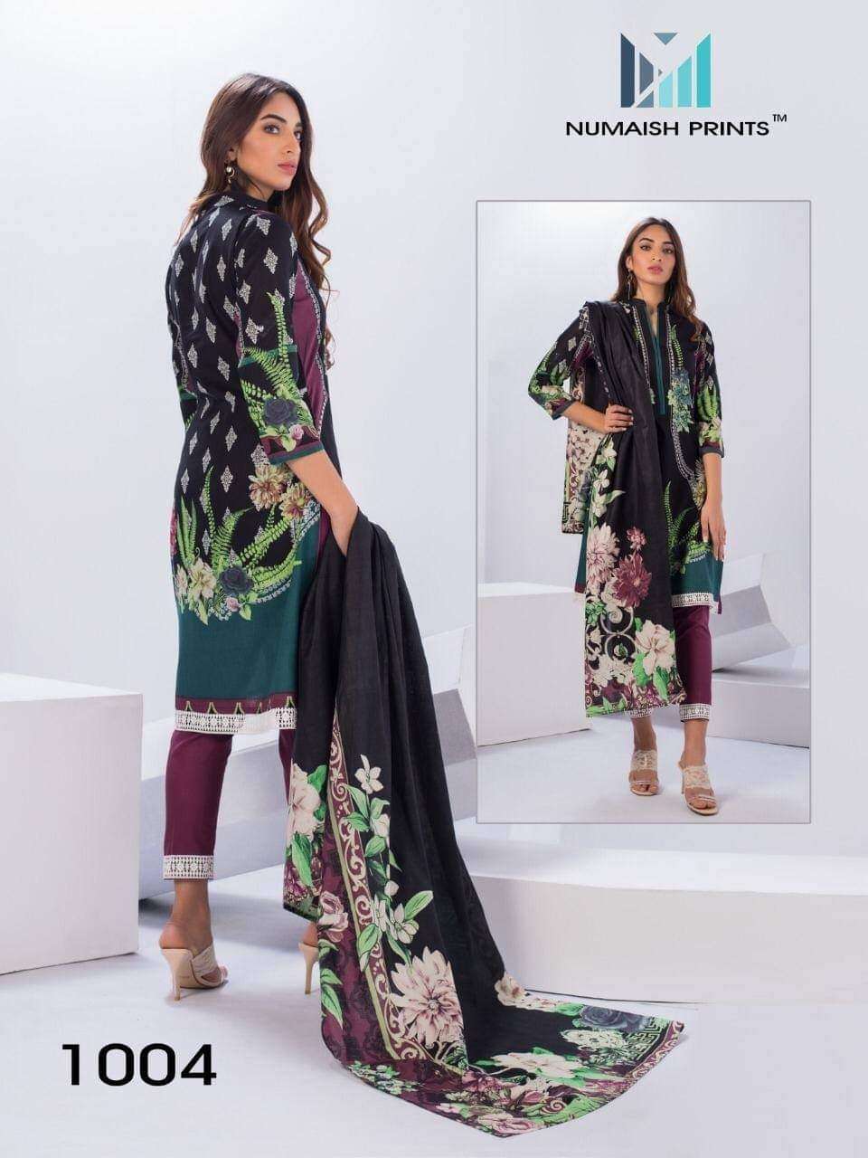 Numaish Prints Mishaal Premium Lawn Cotton Printed Dress Materials On Wholesale