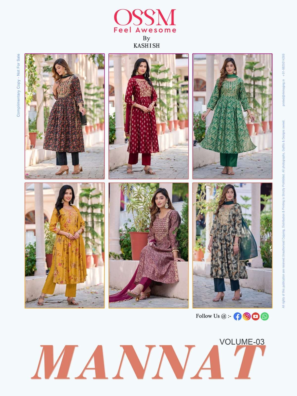 Ossm Mannat Vol 3 Premium Chanderi Modal Foil Print Kurti Pant Dupatta On Wholesale