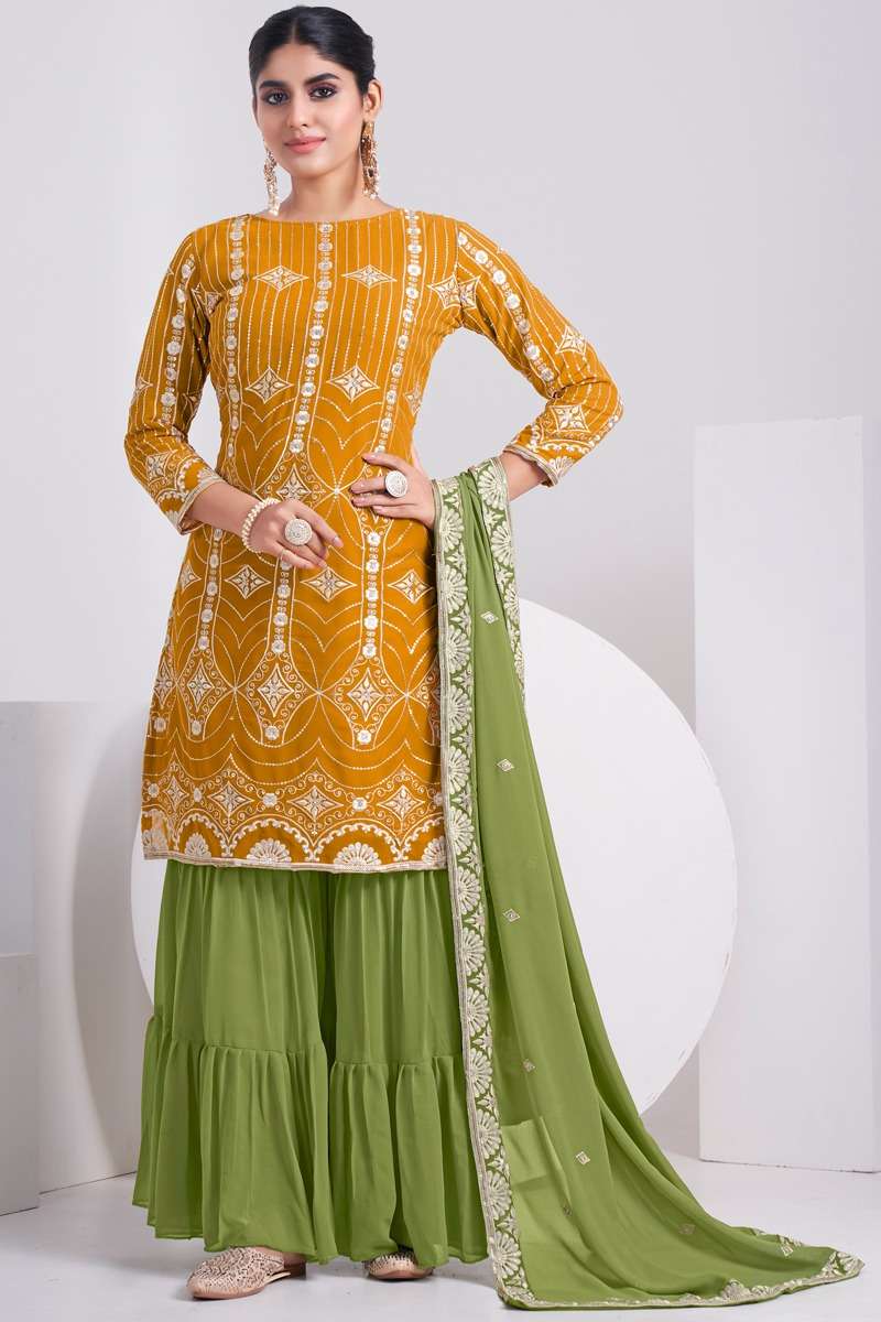 Paradise Faux Georgette Thread & Sequence Embroidery Work On Wholesale 