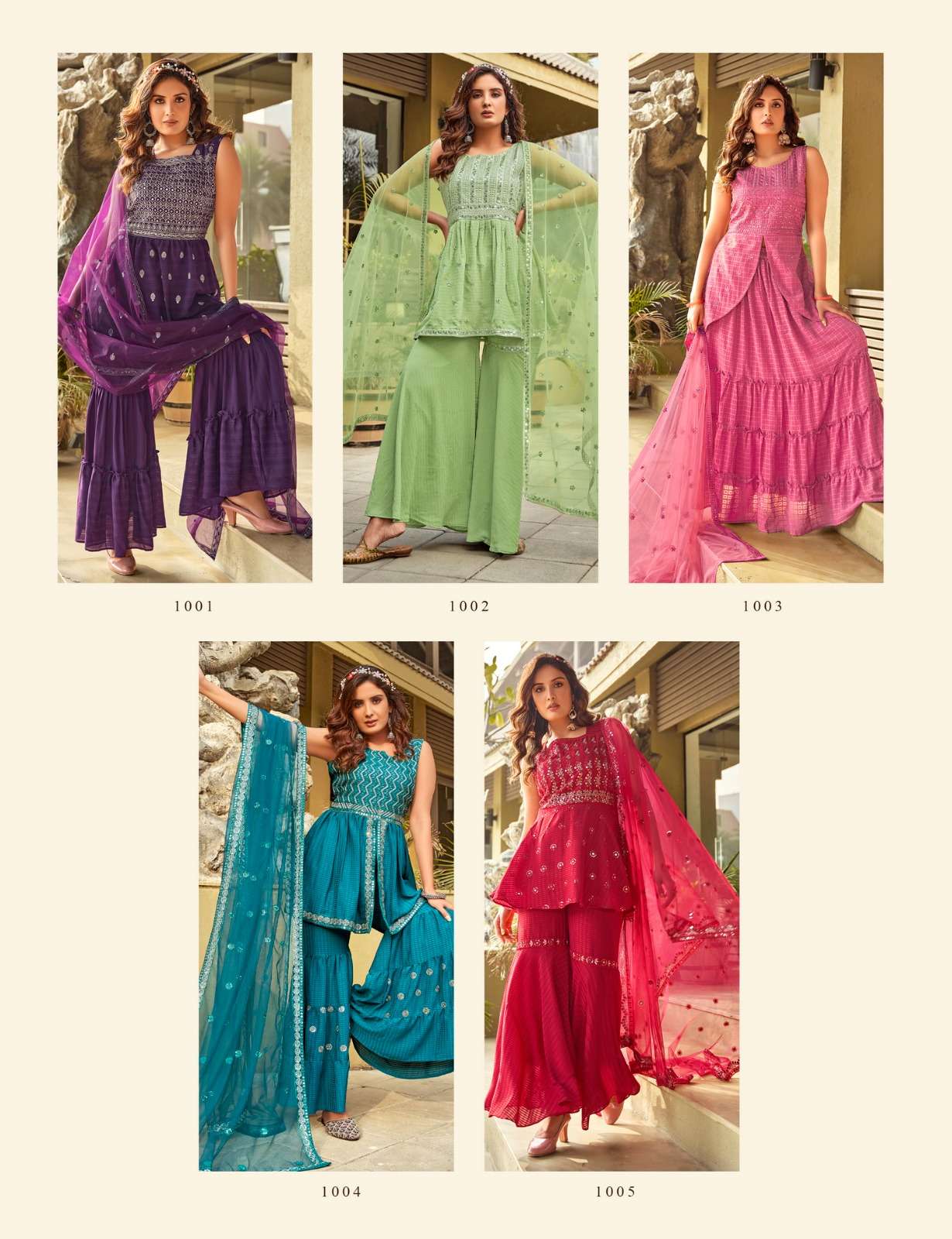 Parra Studio Aafreen Vol 1 Exclusive Kurties With Different Bottom And Dupatta On Wholesale