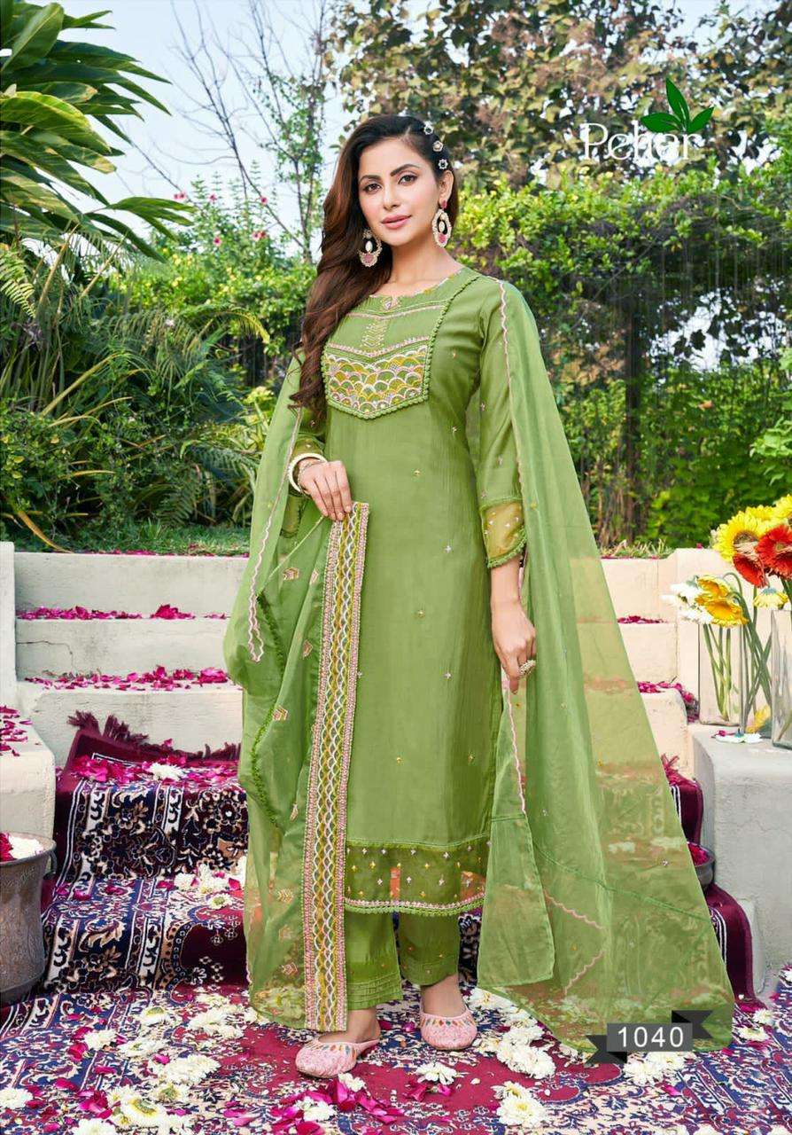 Peher Candy Crush Fancy Kurti With Bottom Dupatta On Wholesale