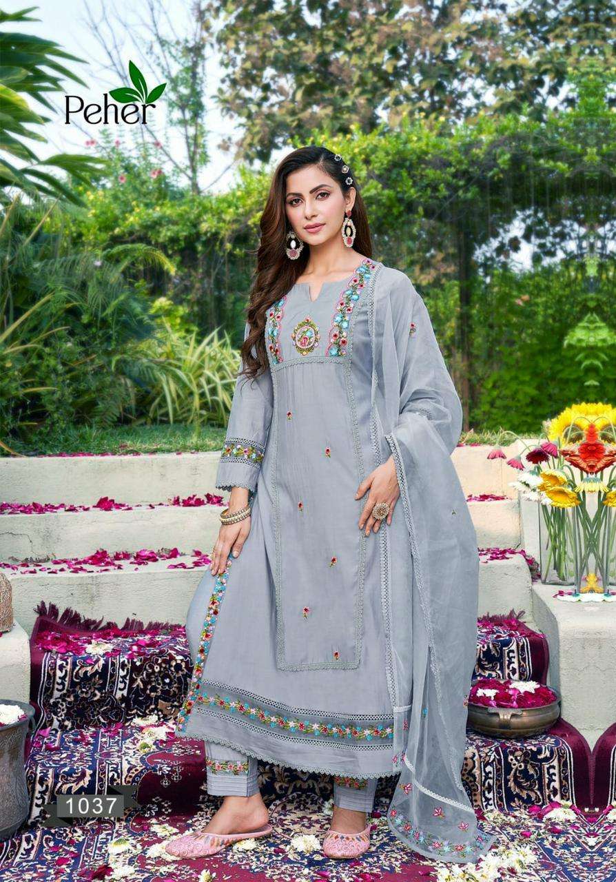 Peher Candy Crush Fancy Kurti With Bottom Dupatta On Wholesale