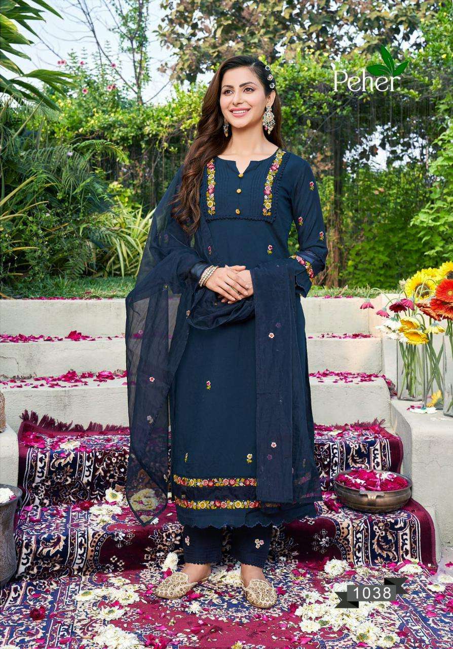 Peher Candy Crush Fancy Kurti With Bottom Dupatta On Wholesale