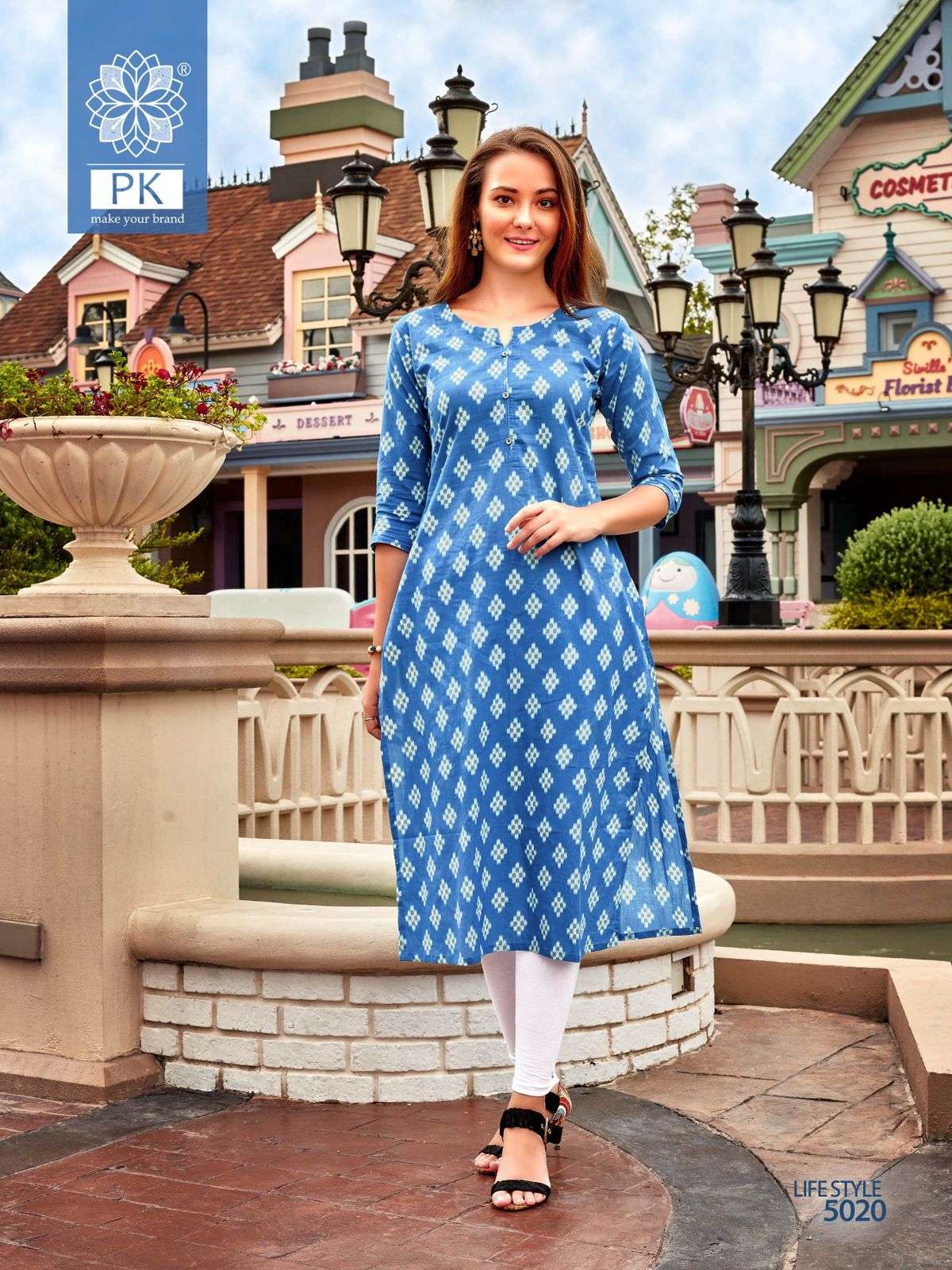 Pk Life Style Vol 5 Rayon Kurtis Printed On Wholesale