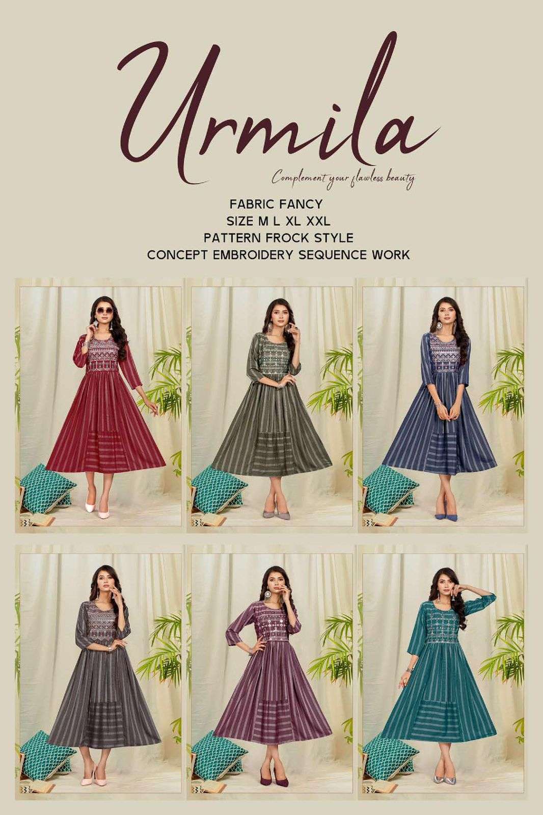 Platinum Urmila Embroidery Sequence Work Tops Heavy Fancy Fabric On Wholesale