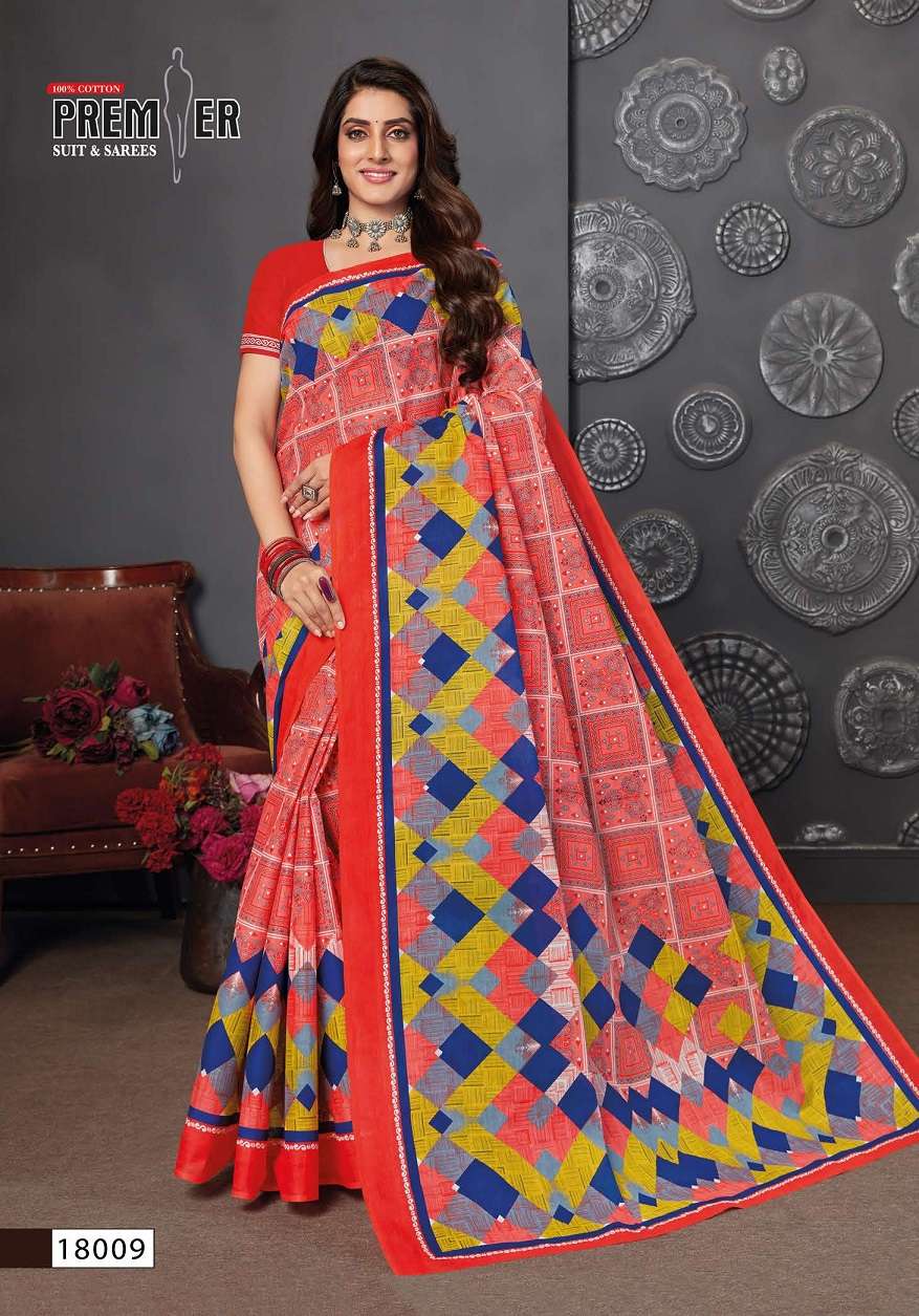 Premier Saravani Vol 18 Pure Cotton Saree Print On Wholesale