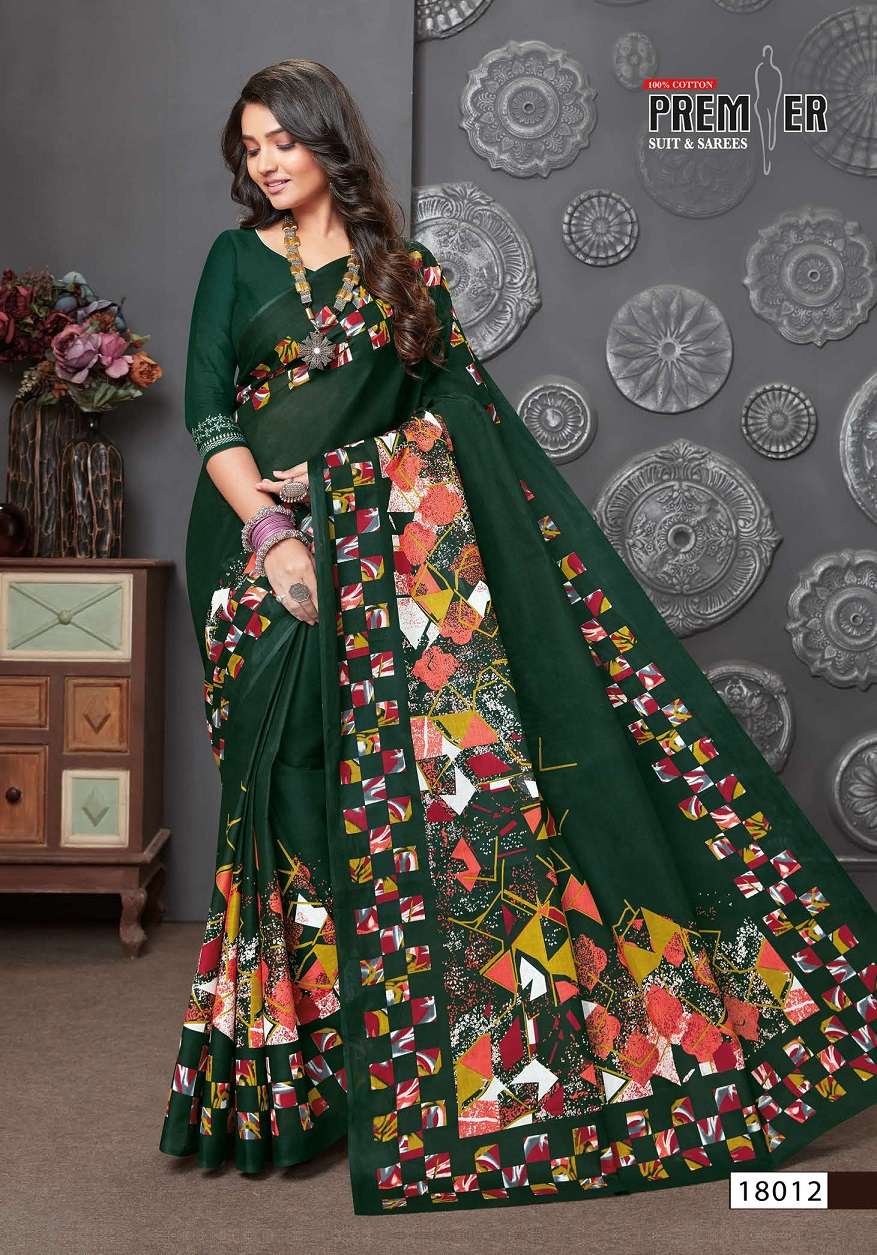 Premier Saravani Vol 18 Pure Cotton Saree Print On Wholesale