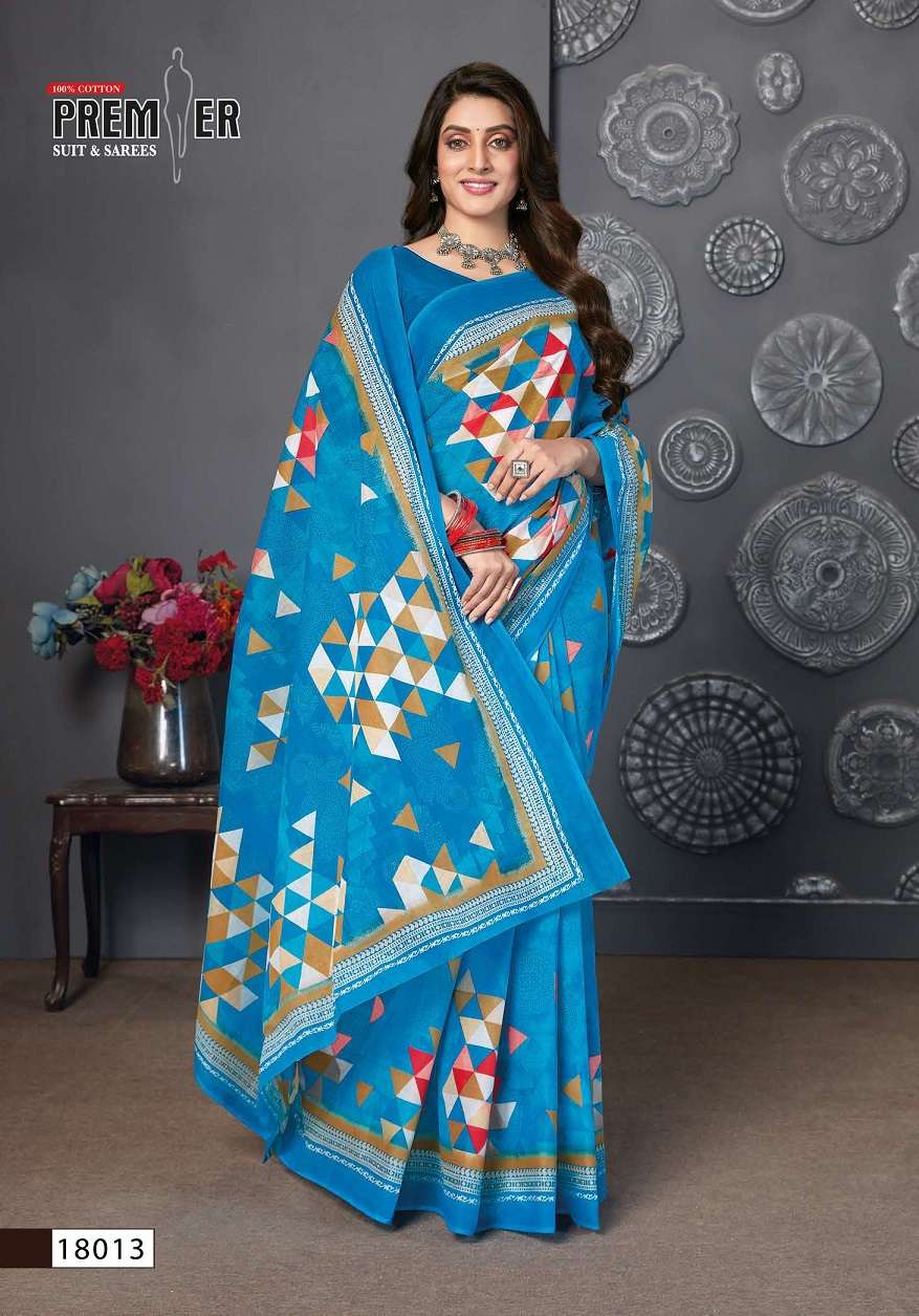 Premier Saravani Vol 18 Pure Cotton Saree Print On Wholesale