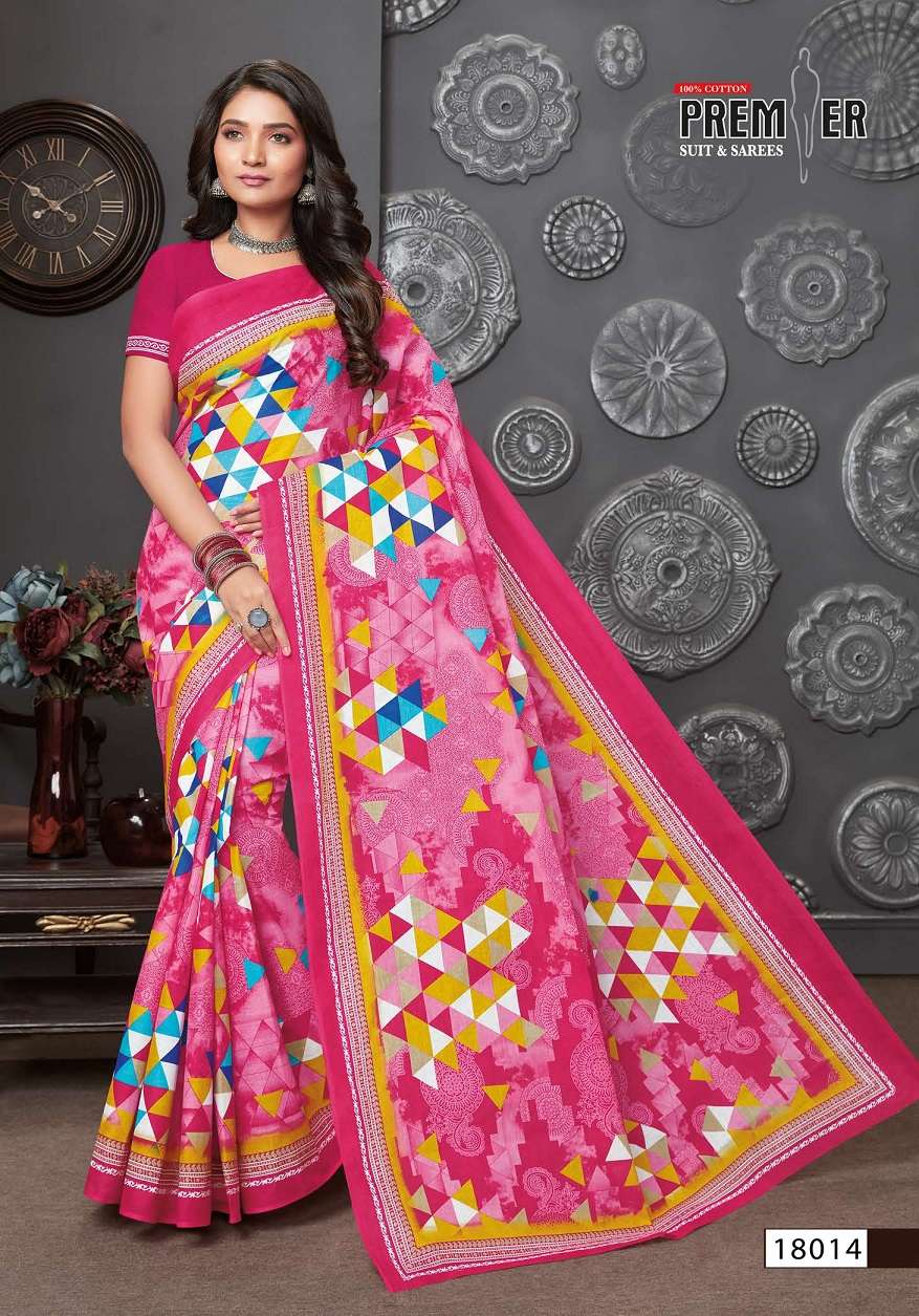 Premier Saravani Vol 18 Pure Cotton Saree Print On Wholesale