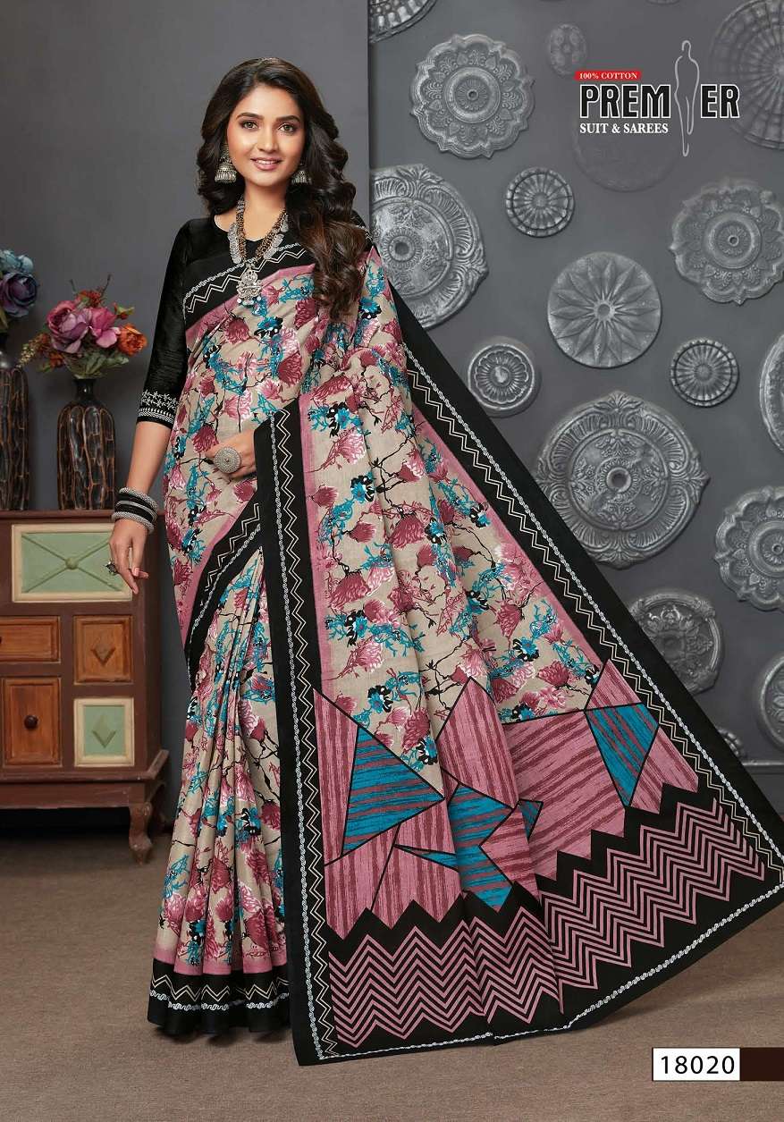 Premier Saravani Vol 18 Pure Cotton Saree Print On Wholesale
