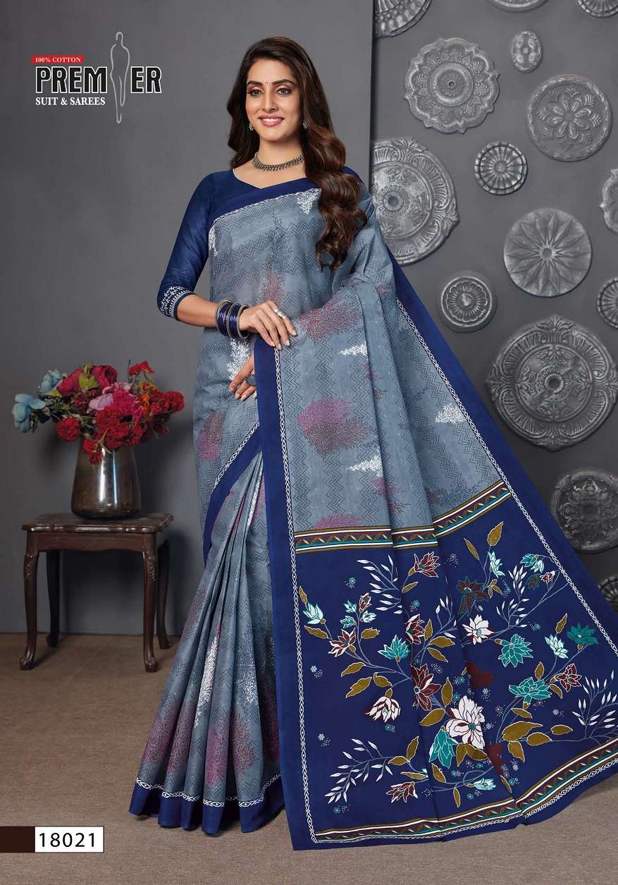 Premier Saravani Vol 18 Pure Cotton Saree Print On Wholesale