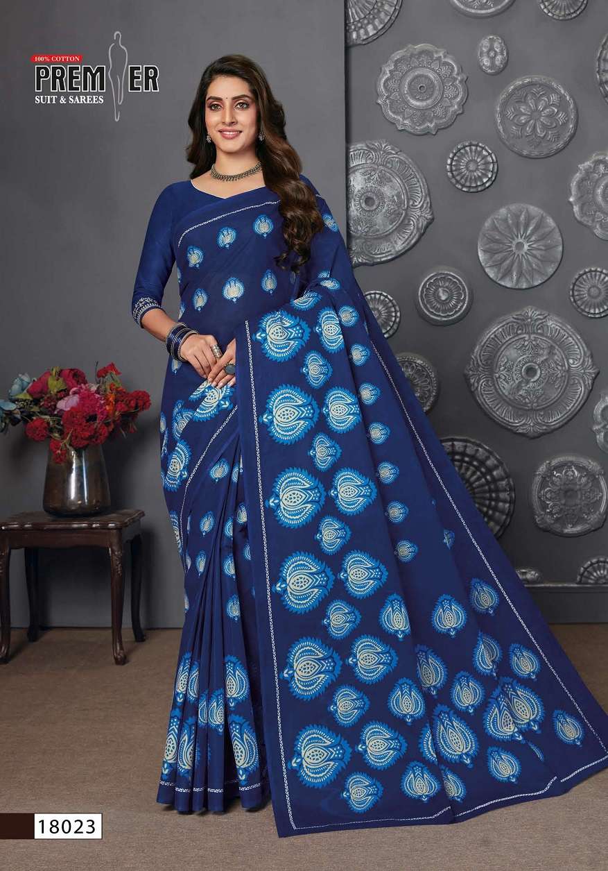 Premier Saravani Vol 18 Pure Cotton Saree Print On Wholesale