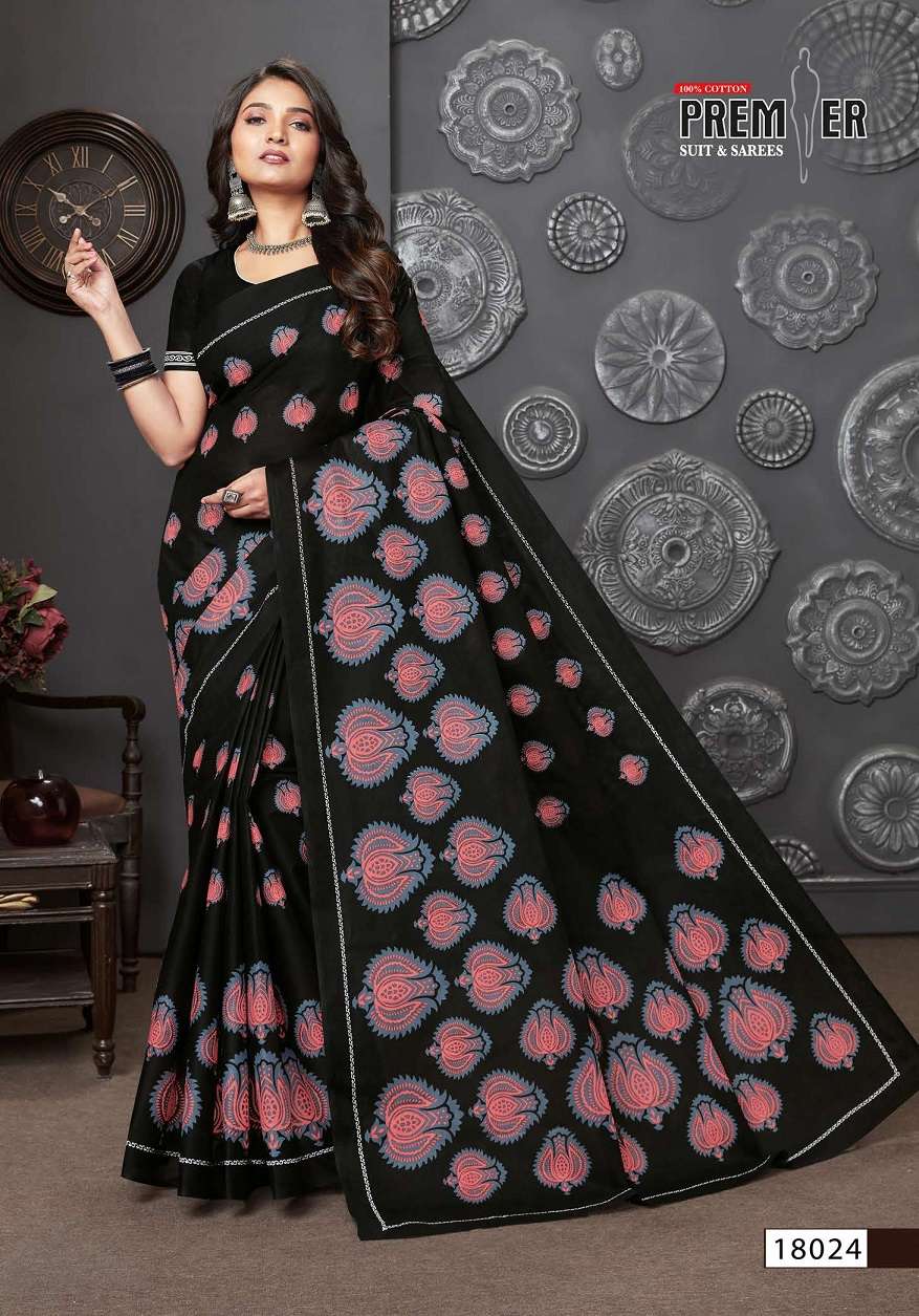 Premier Saravani Vol 18 Pure Cotton Saree Print On Wholesale
