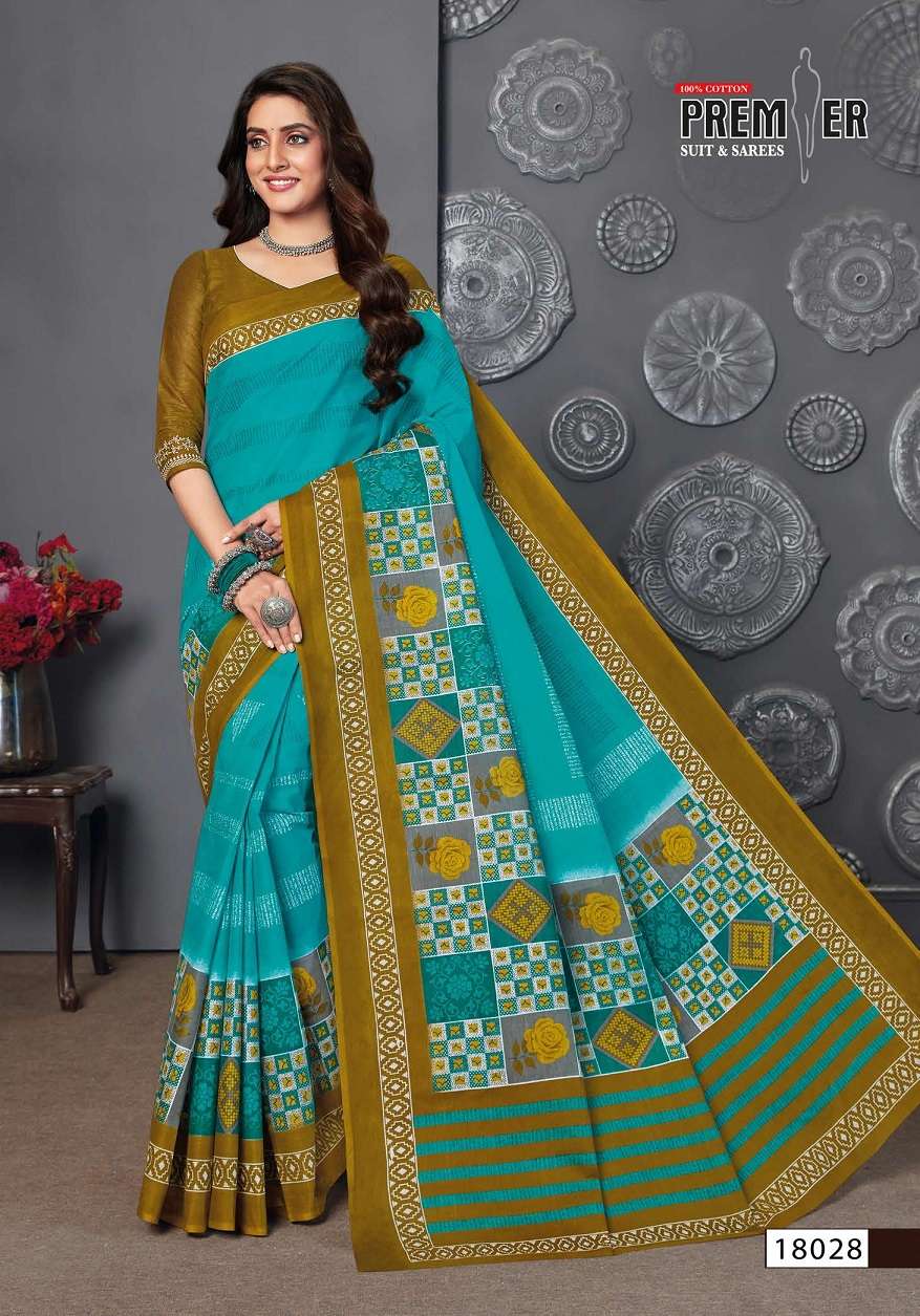 Premier Saravani Vol 18 Pure Cotton Saree Print On Wholesale