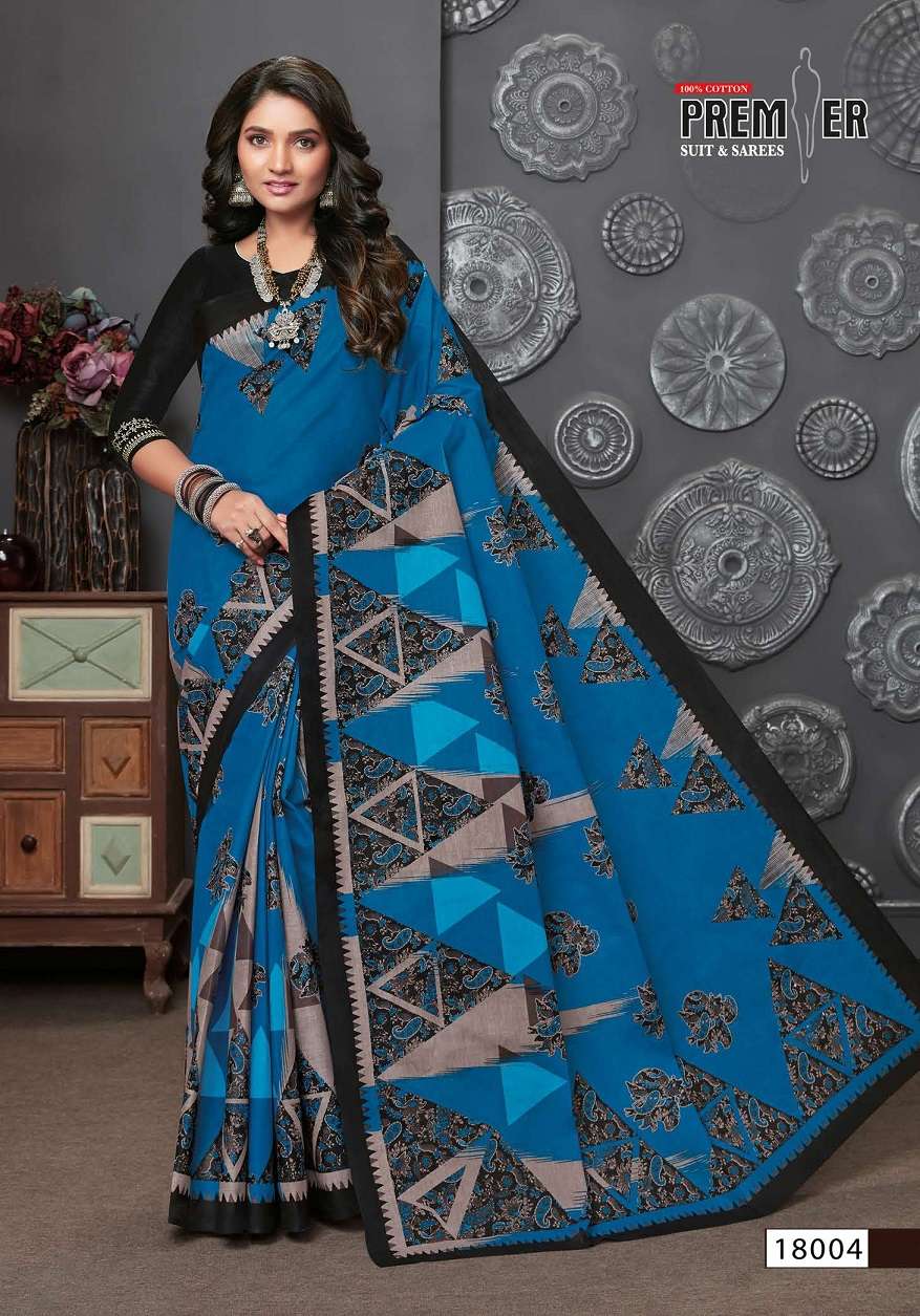 Premier Saravani Vol 18 Pure Cotton Saree Print On Wholesale