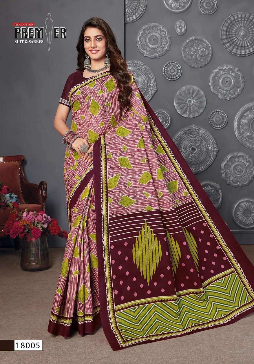 Premier Saravani Vol 18 Pure Cotton Saree Print On Wholesale