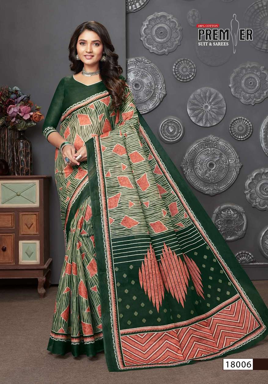 Premier Saravani Vol 18 Pure Cotton Saree Print On Wholesale