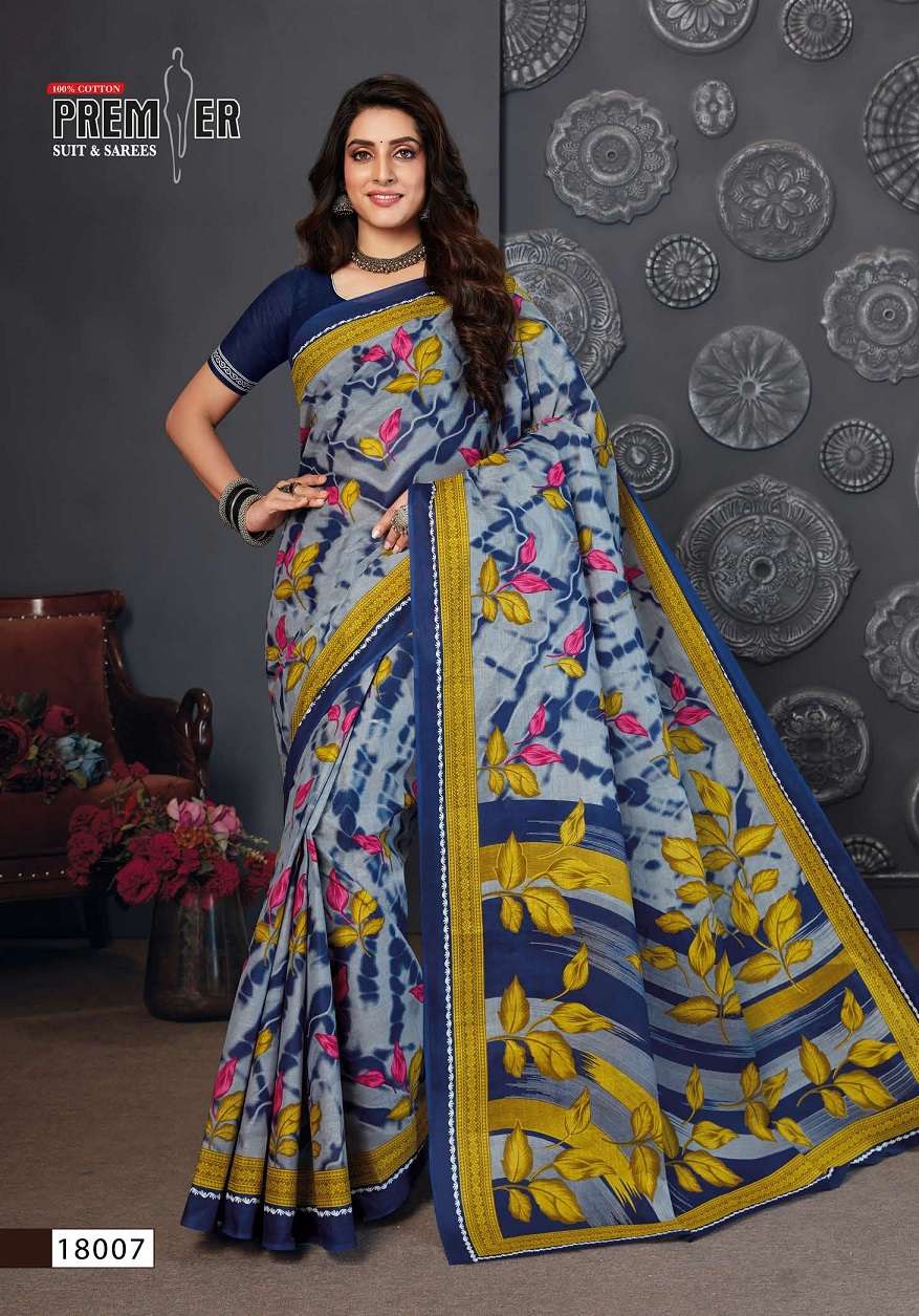 Premier Saravani Vol 18 Pure Cotton Saree Print On Wholesale