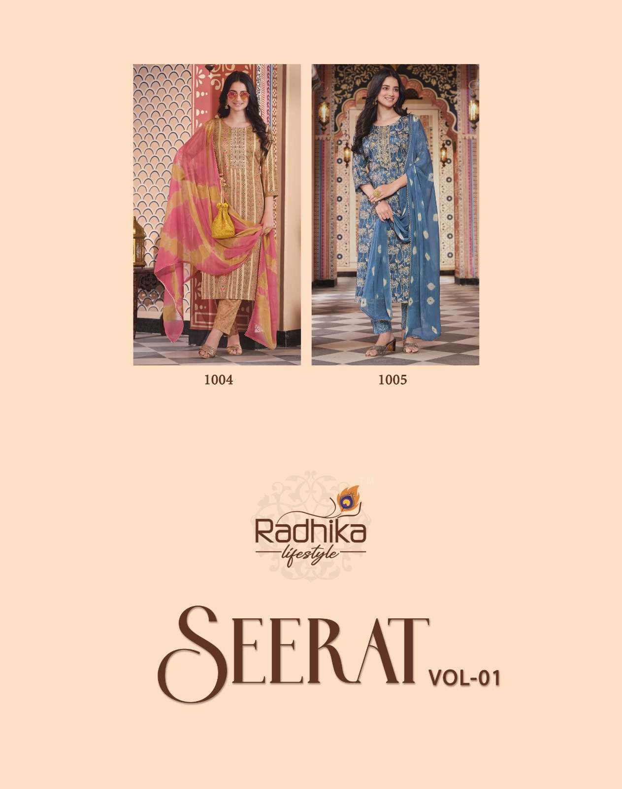 Radhika Lifestyle Seerat Vol 1 Rayon Foil Print With Embroidery Work On Wholesale