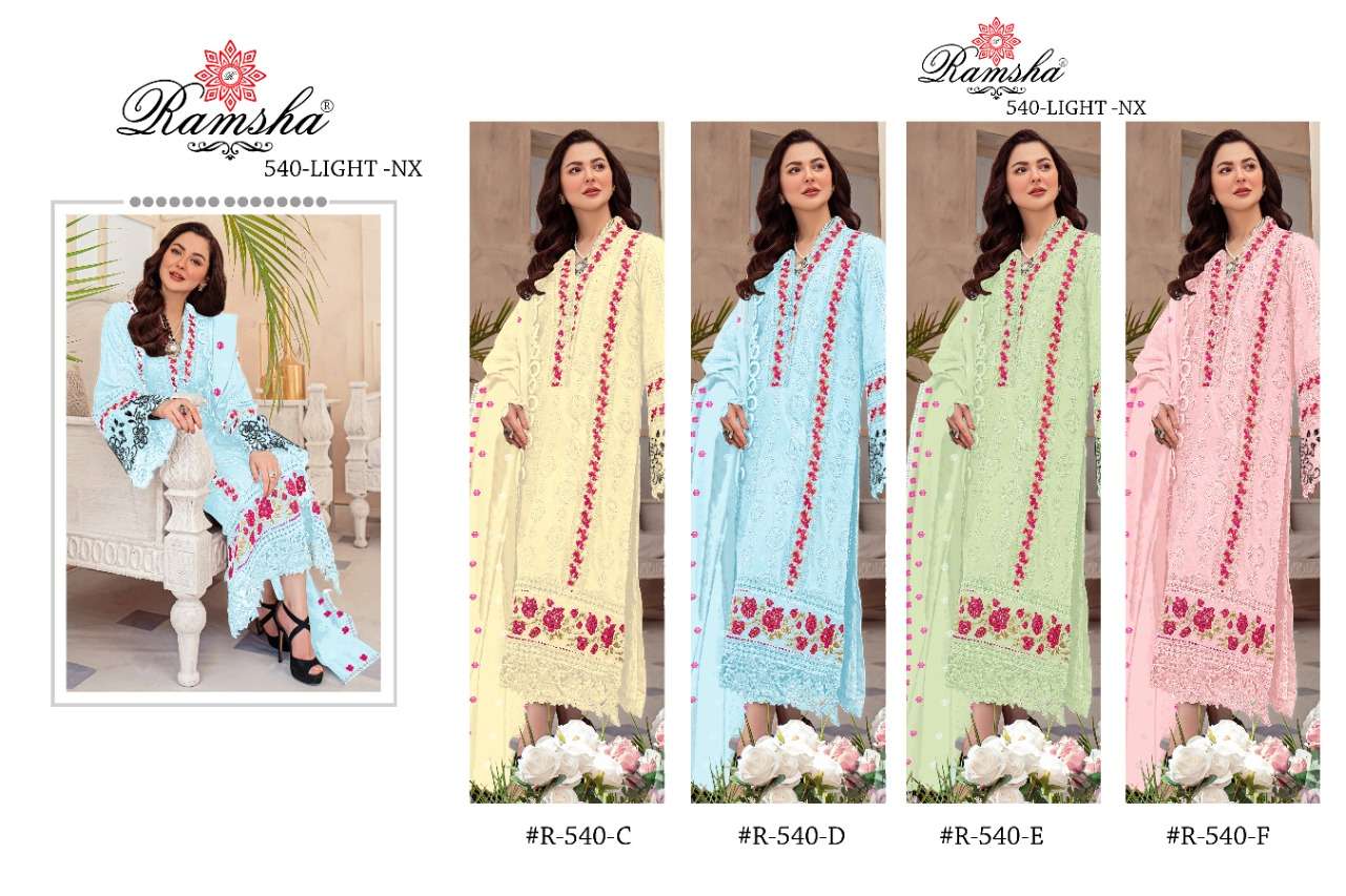 Ramsha R 540 Georgette Designer Pakistani Suit On Wholesale