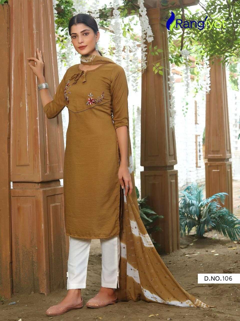Rangjyot Chitra 1 Maska (Soft) Silk Top Bottom With Dupatta On Wholesale