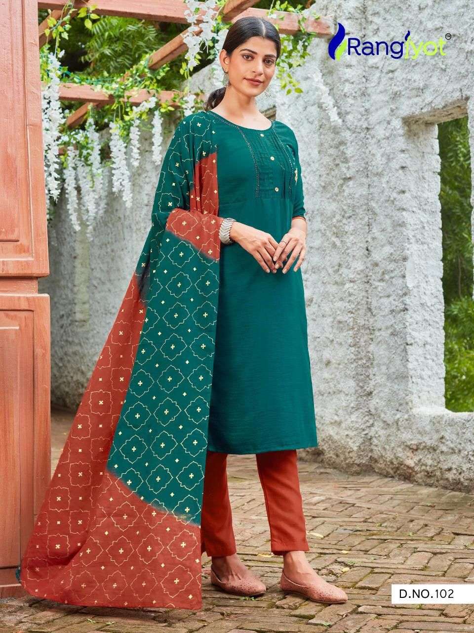 Rangjyot Chitra 1 Maska (Soft) Silk Top Bottom With Dupatta On Wholesale