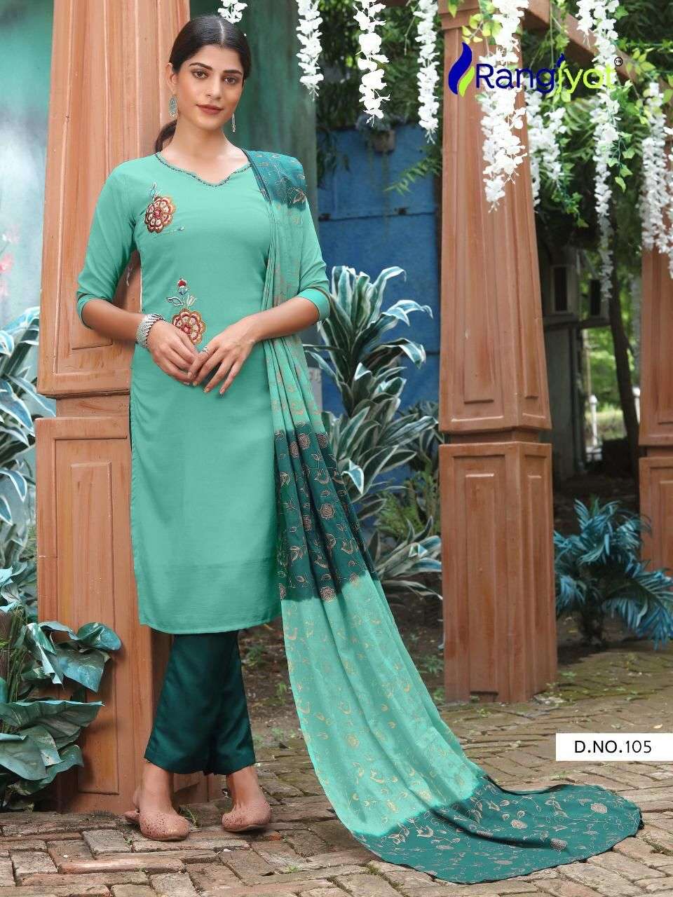 Rangjyot Chitra 1 Maska (Soft) Silk Top Bottom With Dupatta On Wholesale