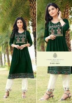 Rangjyot Mariya 3 Classic Wear Kurti With Pant Collection On Wholesale